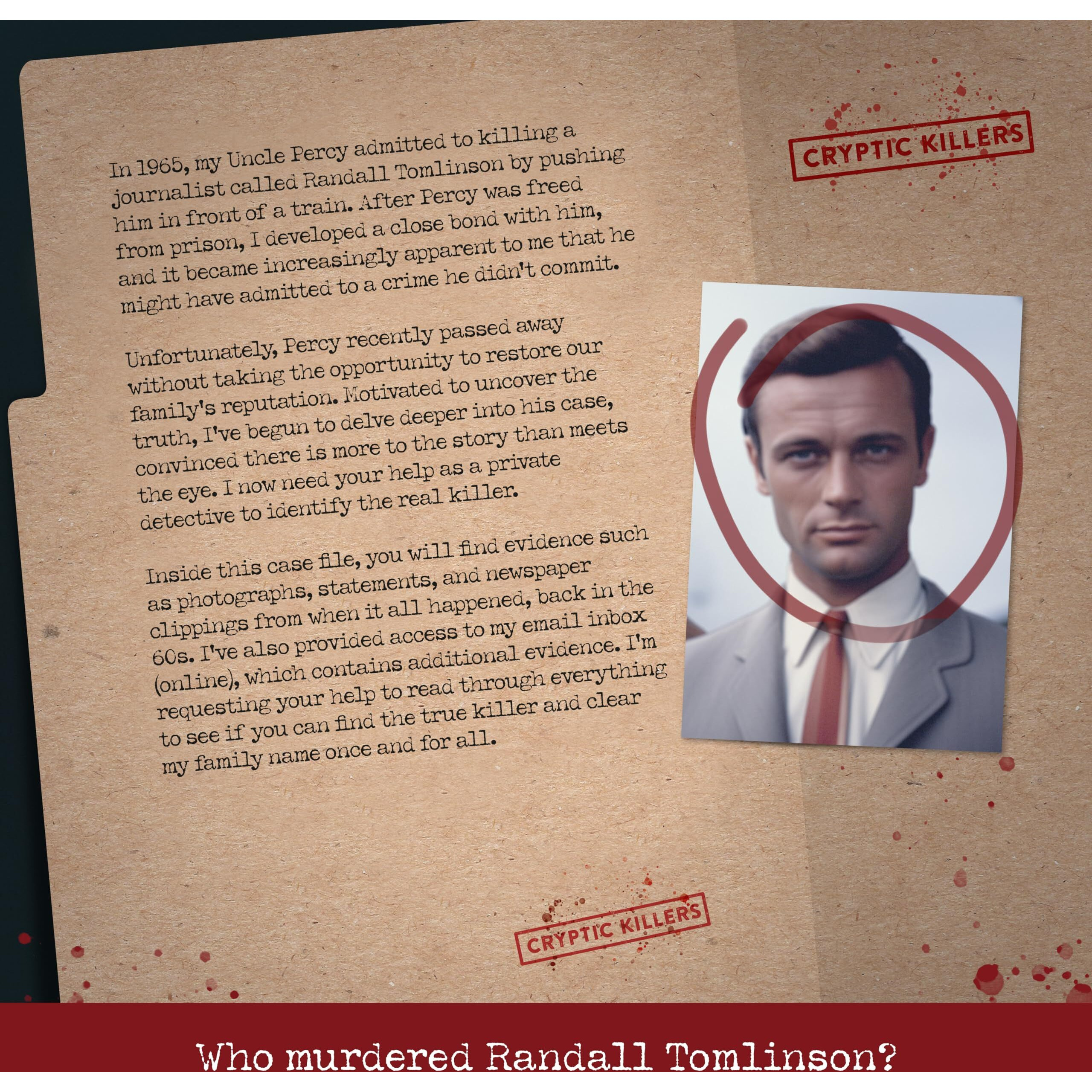 Cryptic Killers Unsolved Murder Mystery Game - Cold Case Files Investigation Detective Evidence & Crime File - Individuals  Date Nights & Party Games- Murder In Market Hill