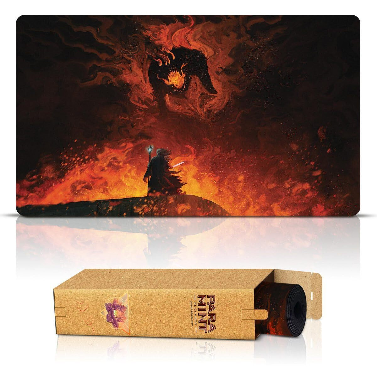Paramint The Shadow And The Flame (Stitched) - Mtg Playmat By Anato Finnstark  Lotr Lord Of The Rings - Compatible With Magic The Gathering Playmat - Play Mtg  Yugioh  Tcg - Original Designs