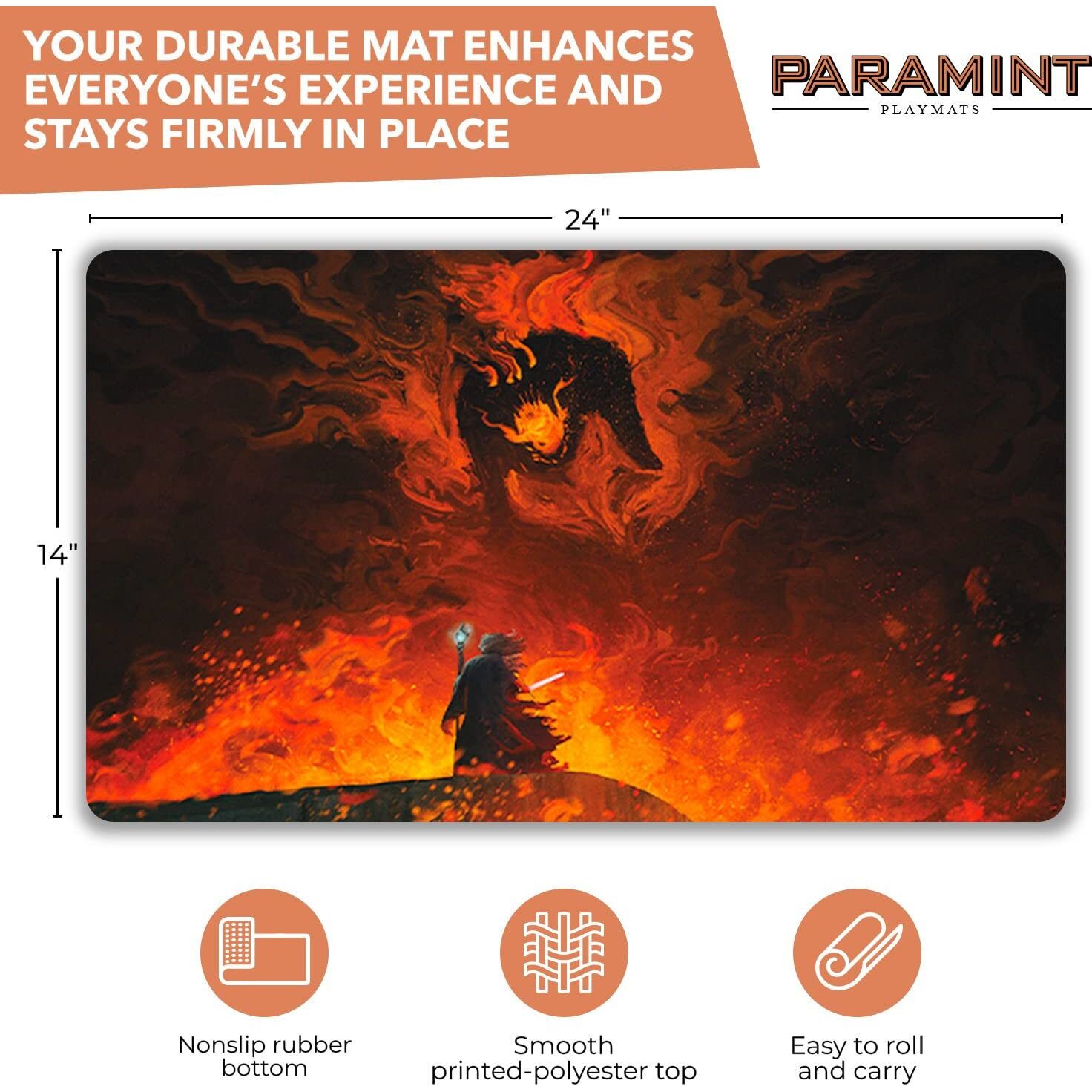 Paramint The Shadow And The Flame (Stitched) - Mtg Playmat By Anato Finnstark  Lotr Lord Of The Rings - Compatible With Magic The Gathering Playmat - Play Mtg  Yugioh  Tcg - Original Designs