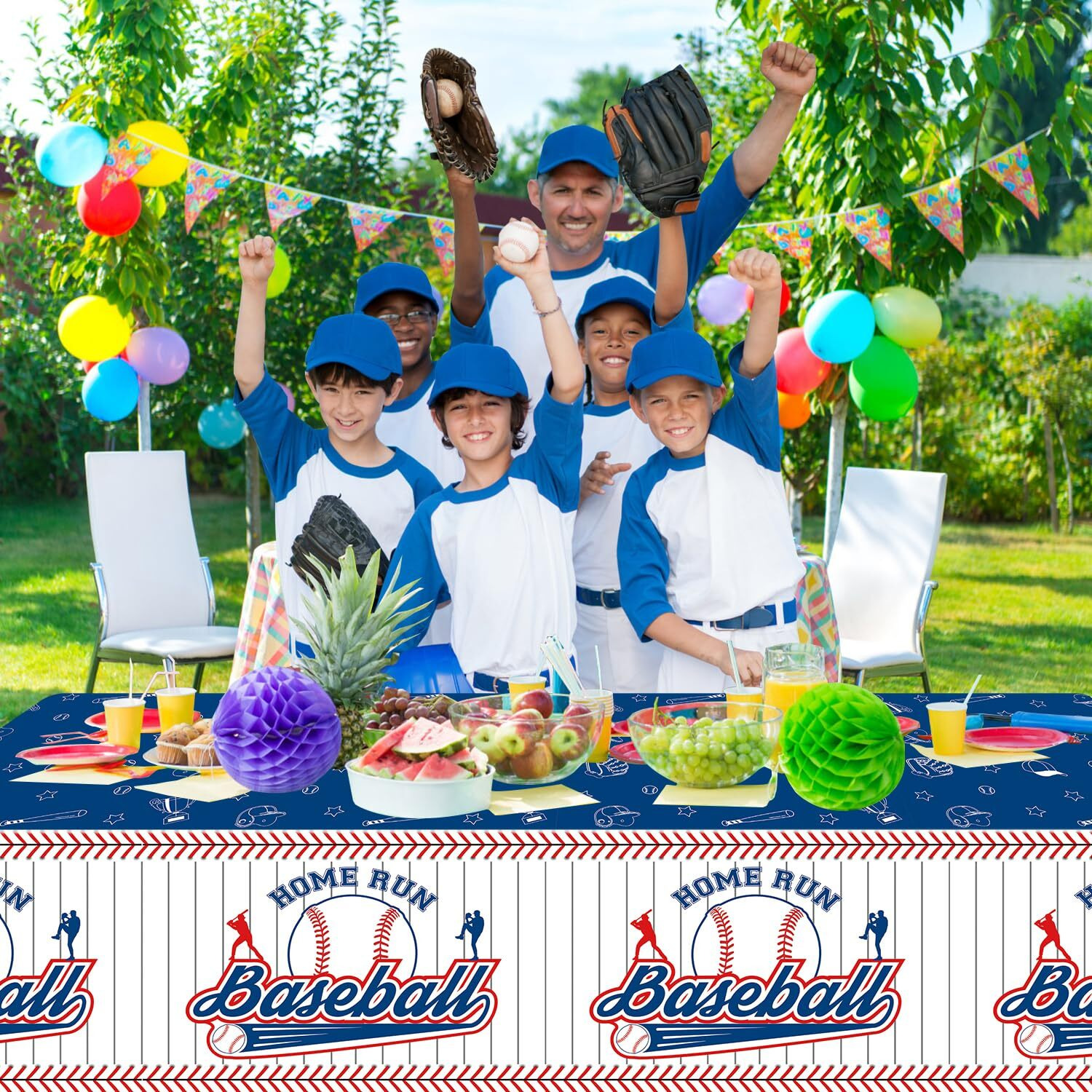 Ptecdrots 4 Pcs Baseball Tablecloths  Plastic Baseball Table Covers Rectangular Table Cloth For Baseball Themed Party Supplies Sports Event Birthday Party Decorations  51X86 Inch