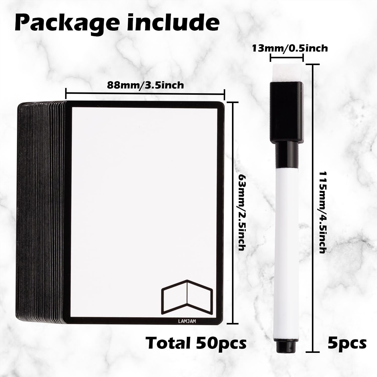 50 Pieces Reusable Dry Erase Mtg Tokens With Marker Double-Sided Mtg Proxy Cards For Magic The Gathering Diy Blank Card Games Accessories