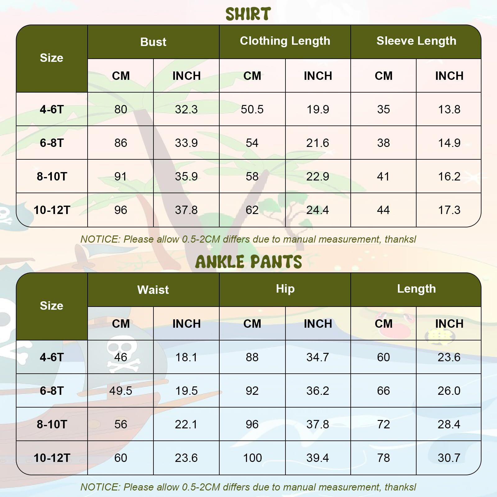 Prebene Boys Medieval Pirate Set Shirt & Ankle Pants Kids Renaissance Halloween Costume Scottish Jacobite Tops And Trousers (White+Green  8-10T)