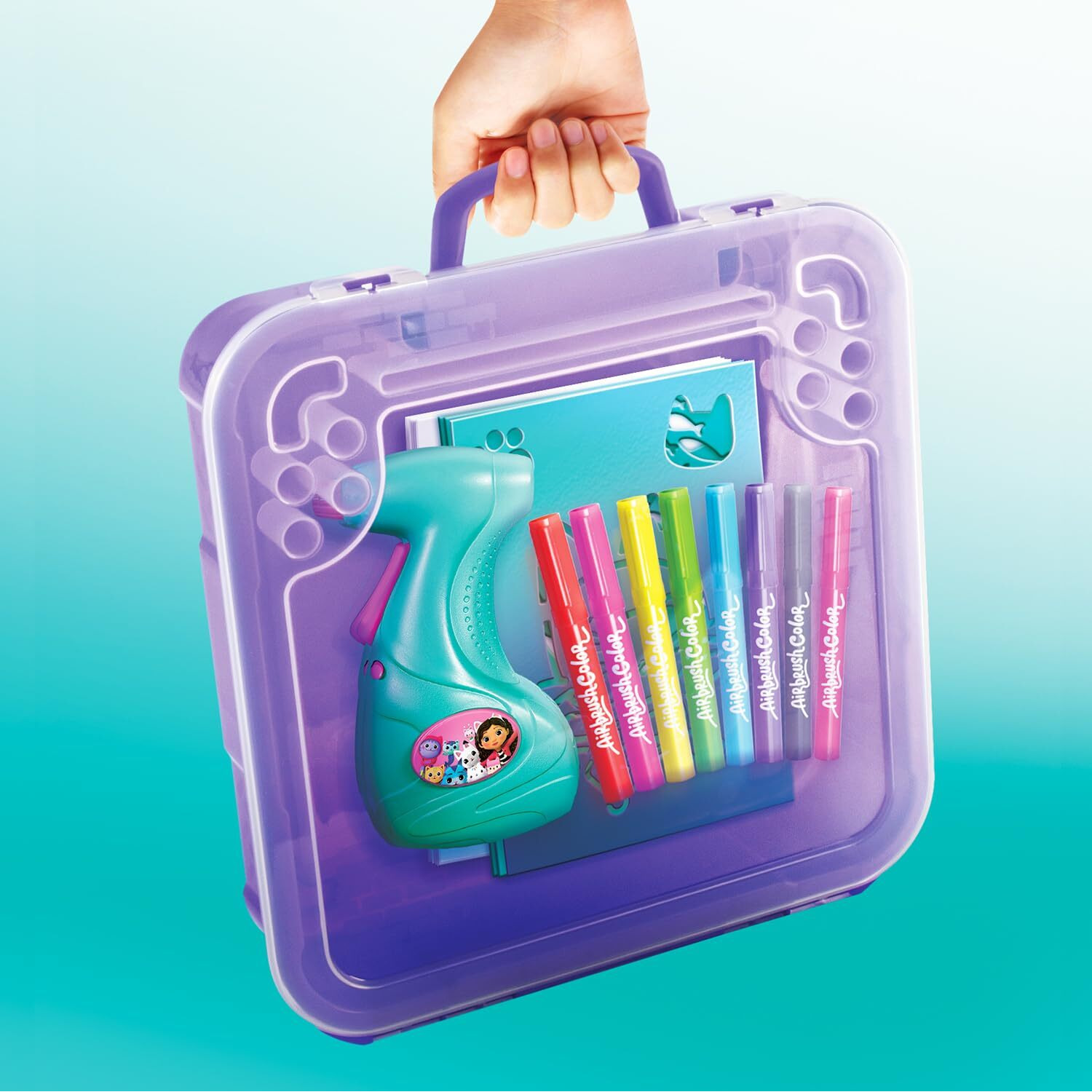 Gabbys Dollhouse Airbrush Art Case Handled Art Case For Storage And Portability Make Your Own Cat-Tasic Posters With Stencils And Air Brush. Age 4+