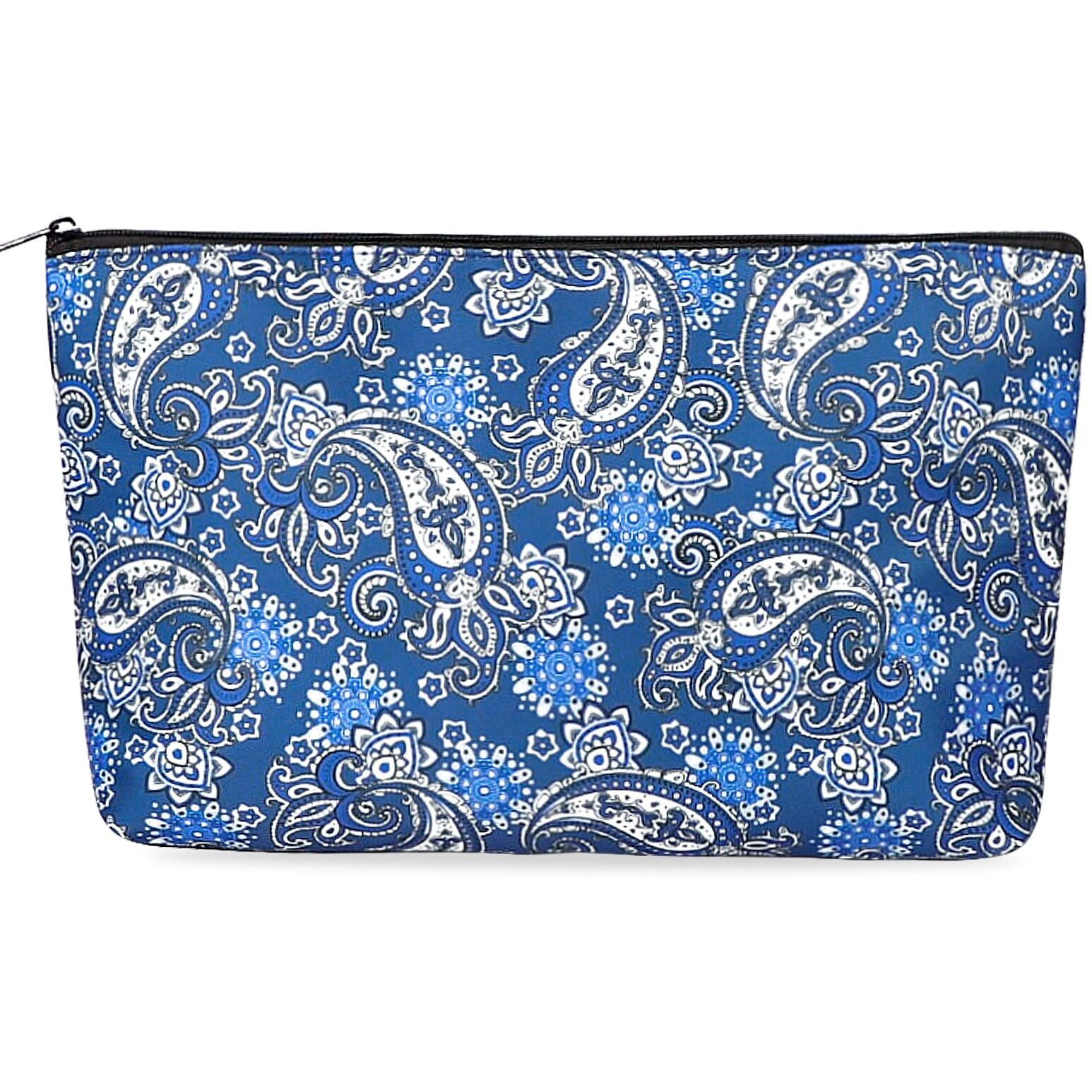 Gustaria Empty Mahjong Bag Thickened Blue Printed Soft American Mahjong Tiles Bag (Case Only)