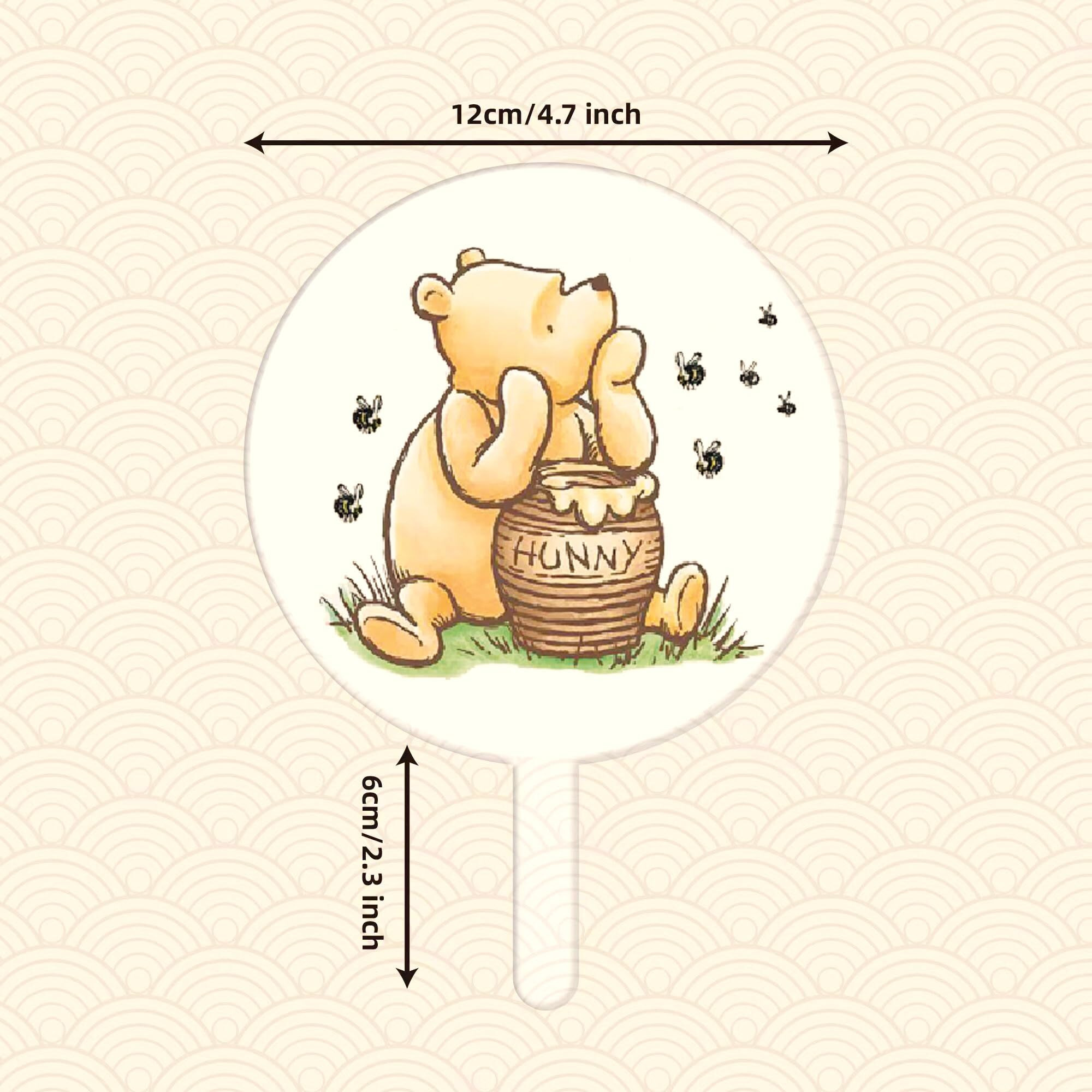 Winnie Cake Topper Acrylic Pooh Baby Shower Decorations Cake Decoration Cupcake Toppers Classic Winnie Birthday Decorations