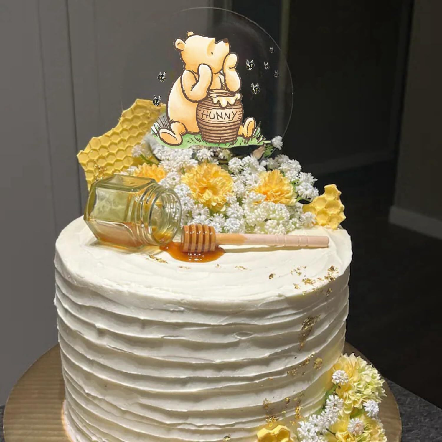 Winnie Cake Topper Acrylic Pooh Baby Shower Decorations Cake Decoration Cupcake Toppers Classic Winnie Birthday Decorations
