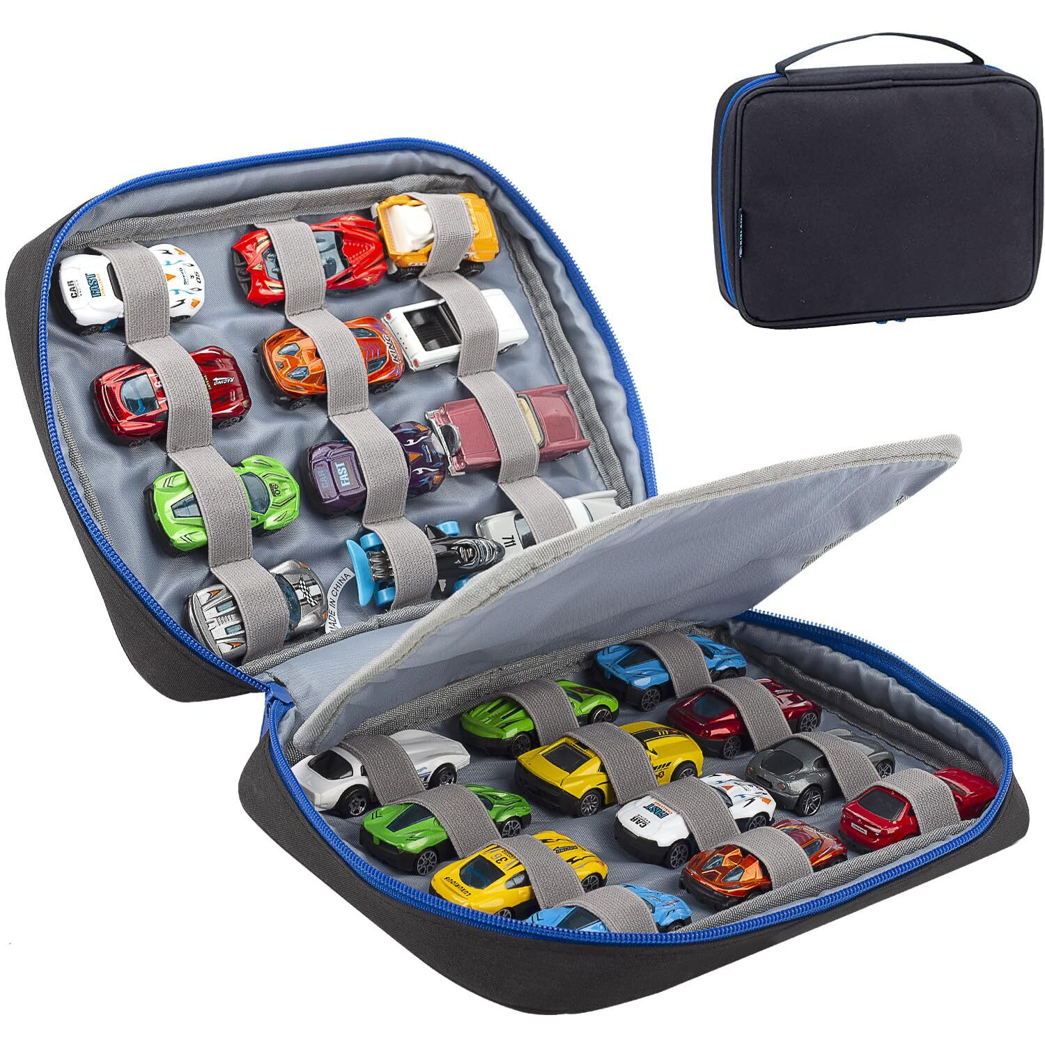 Kislane 24 Toy Cars Storage For Toy Cars  Storage Case Compatible With 24 Toy Cars  Matchbox Cars  Mini Toys  Toy Cars Storage For Kids  Bag Only (Black)