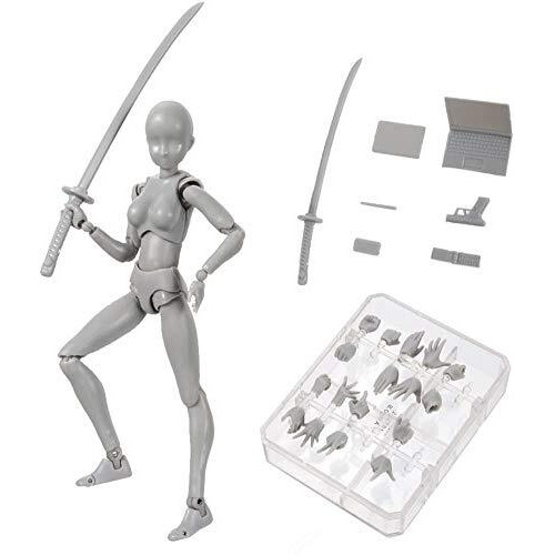 Axitwxit Action Figures Body-Kun Dx & Body-Chan Dx Pvc Figure Model Drawing For S H Figuarts With Box For Artists (Gray  Female)