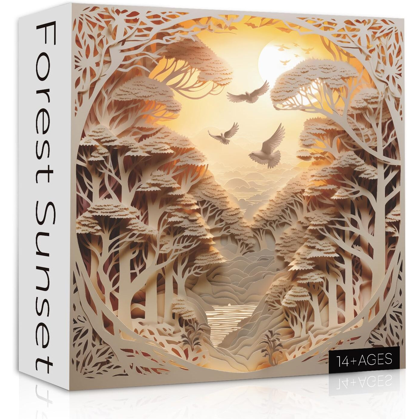 Forest Sunset Puzzles For Adults 1000 Pieces  Difficult Challenge Tree Of Life Jigsaw Puzzles  Autostereoscopy River Scene Paper Art Puzzles As Wall Decor