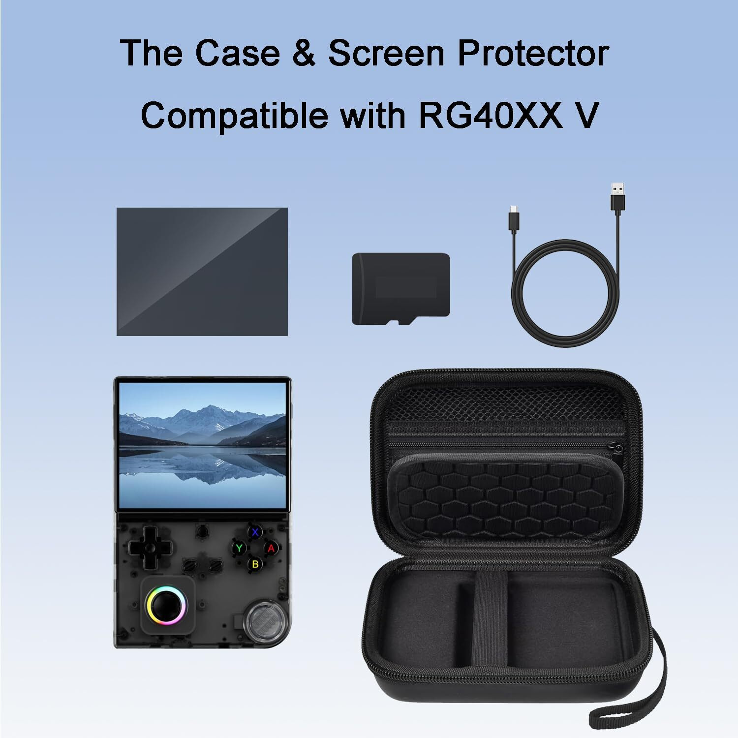 Xmaspanda Carrying Case With Screen Protector For Rg40Xxv Handheld Game Console  Rg40Xxv Portable Game Console Storage Case  Retro Game Console Carrying Bag Rg40Xxv Travel Case