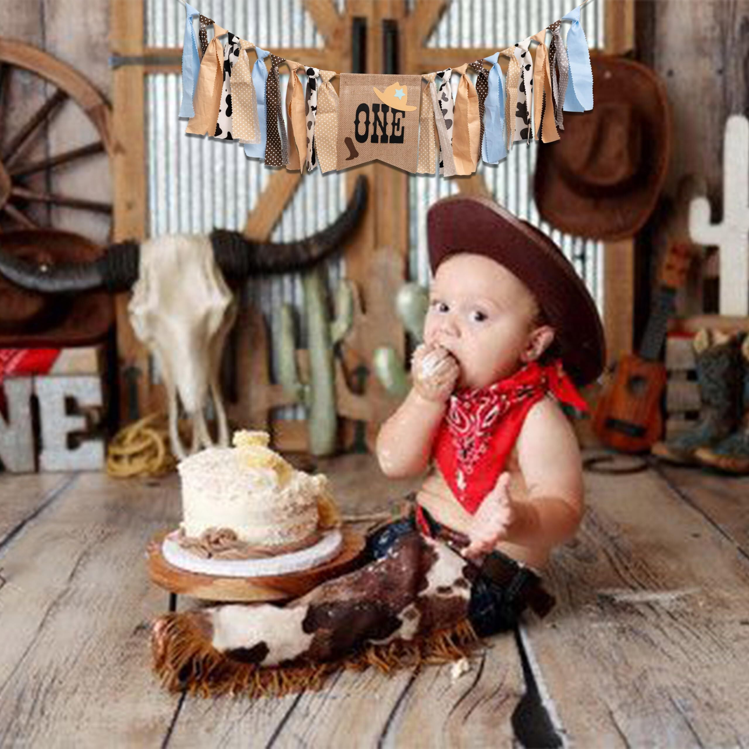 Cieqr Cowgirl Highchair Banner 1St Birthday - My First Rodeo High Chair Banner  First Rodeo Birthday Decorations Party Supplies For Party  Anniversary  Photo Props... (Pink)
