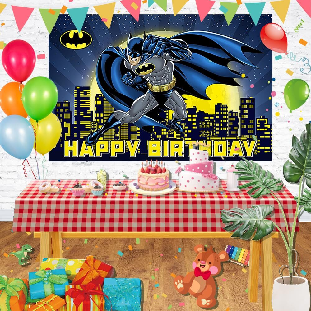 Hero Backdrop For Birthday Party Decorations Blue Man Background For Baby Shower Party Cake Table Decorations Supplies Superhero Theme Banner 5X3Ft
