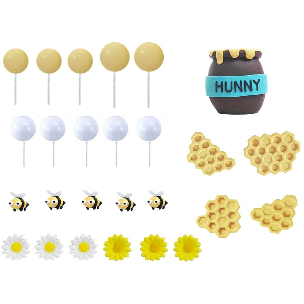 Honey Jar Cake Topper Honeycomb Cake Topper For Birthday Baby Shower
