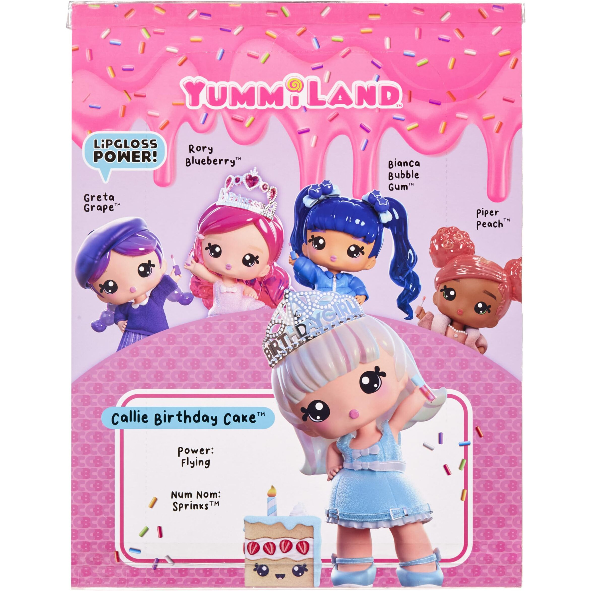 Yummiland Large Doll + Lipgloss Pet- Callie Birthday Cake  Age 4+