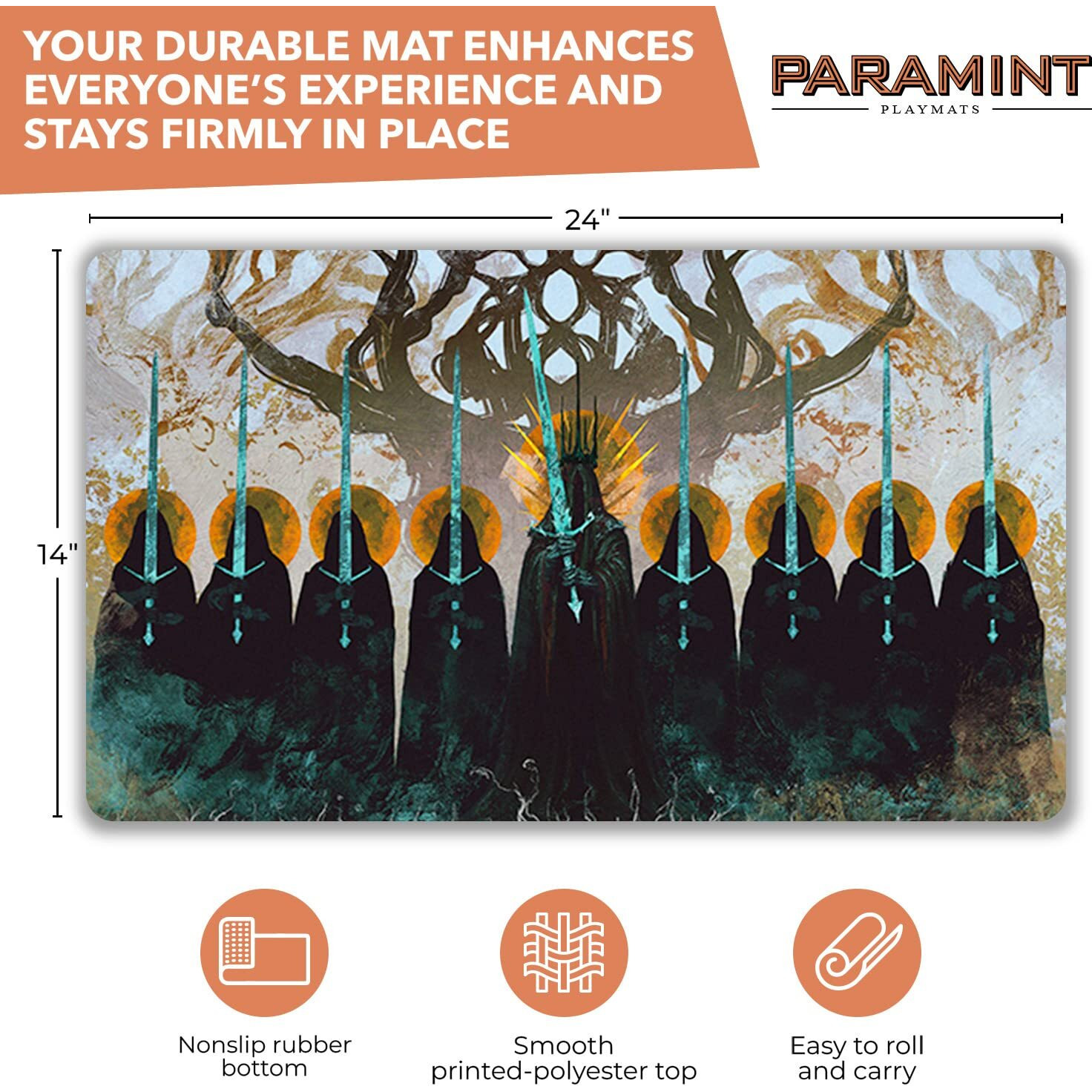 Paramint The Nine Black Riders (Stitched) - Mtg Playmat By Anato Finnstark  Lotr Lord Of The Rings - Compatible With Magic The Gathering Playmat - Play Mtg  Yugioh  Tcg - Original Play Mat Art Designs