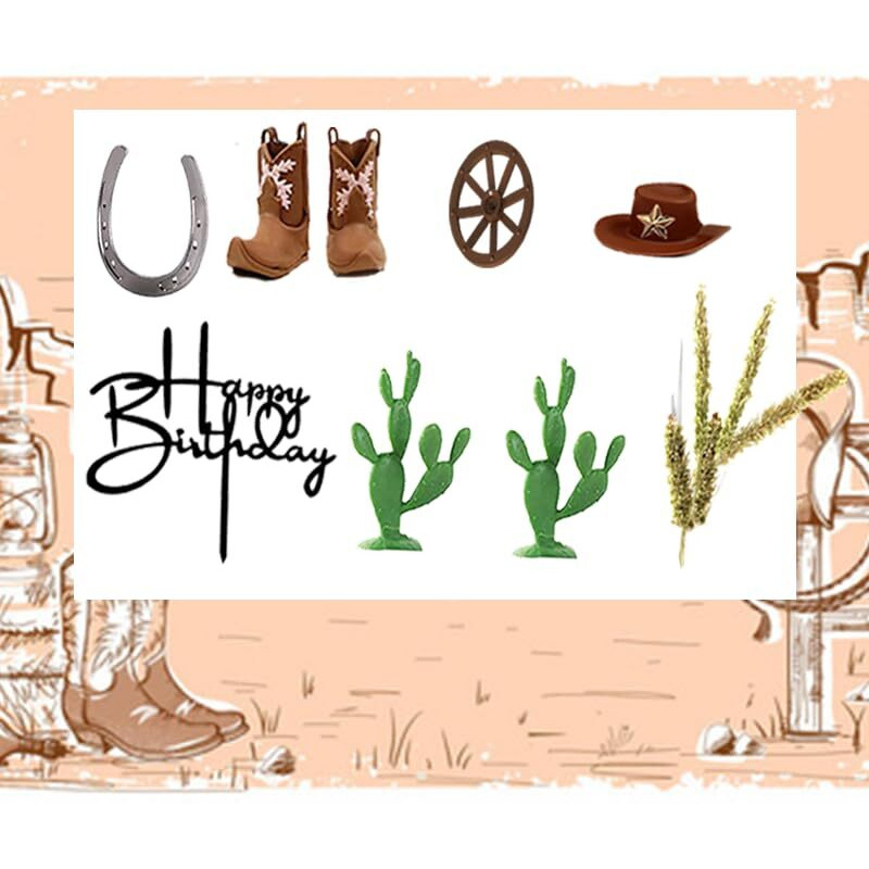 Cowboy Cake Decorations Cowboy Hat And Boot Cake Toppers Western Cowboy Birthday Baby Shower