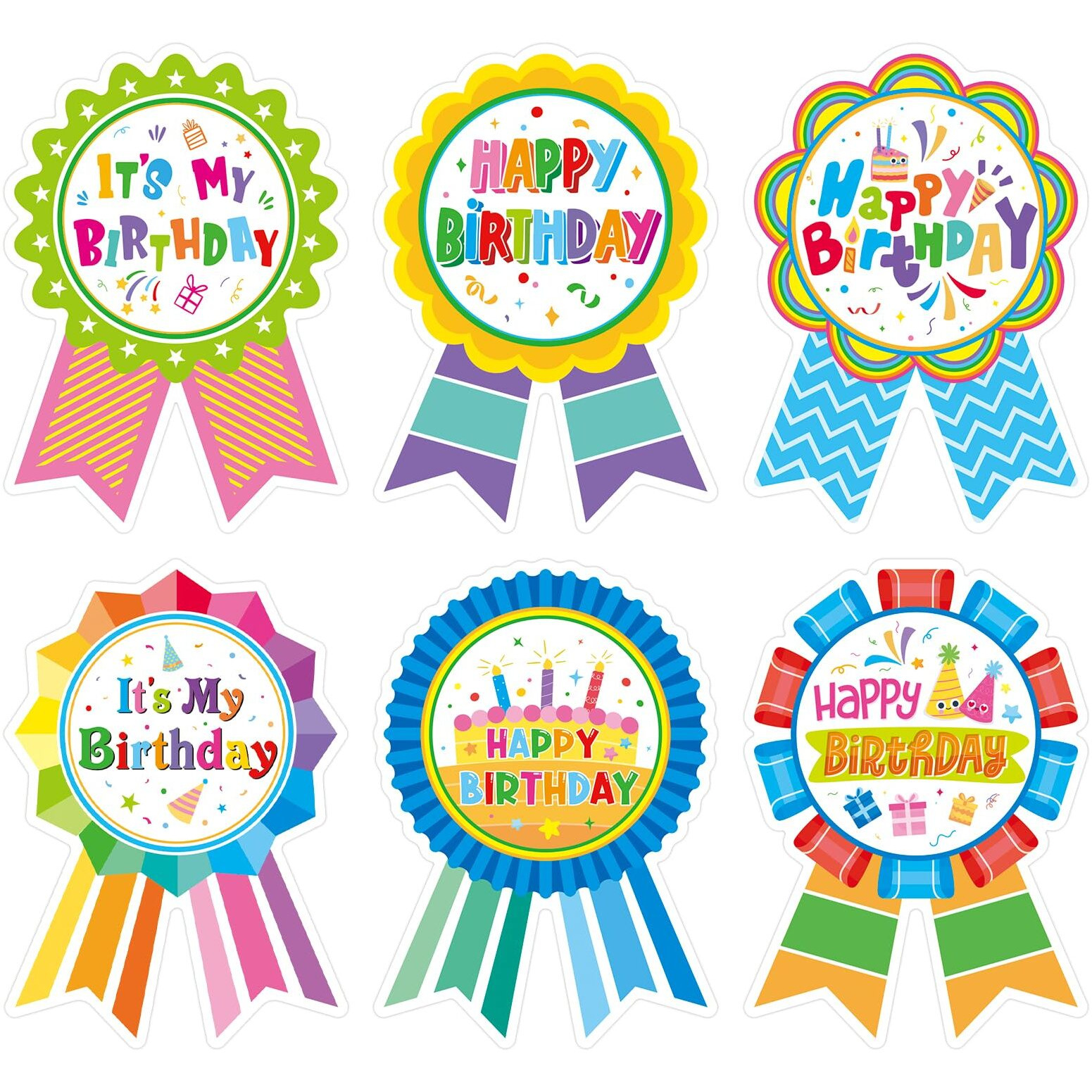 Happy Birthday Badge Stickers For Kids - 240 Pcs It's My Birthday Stickers For Teachers Students Home Classroom Birthday Party Decoration