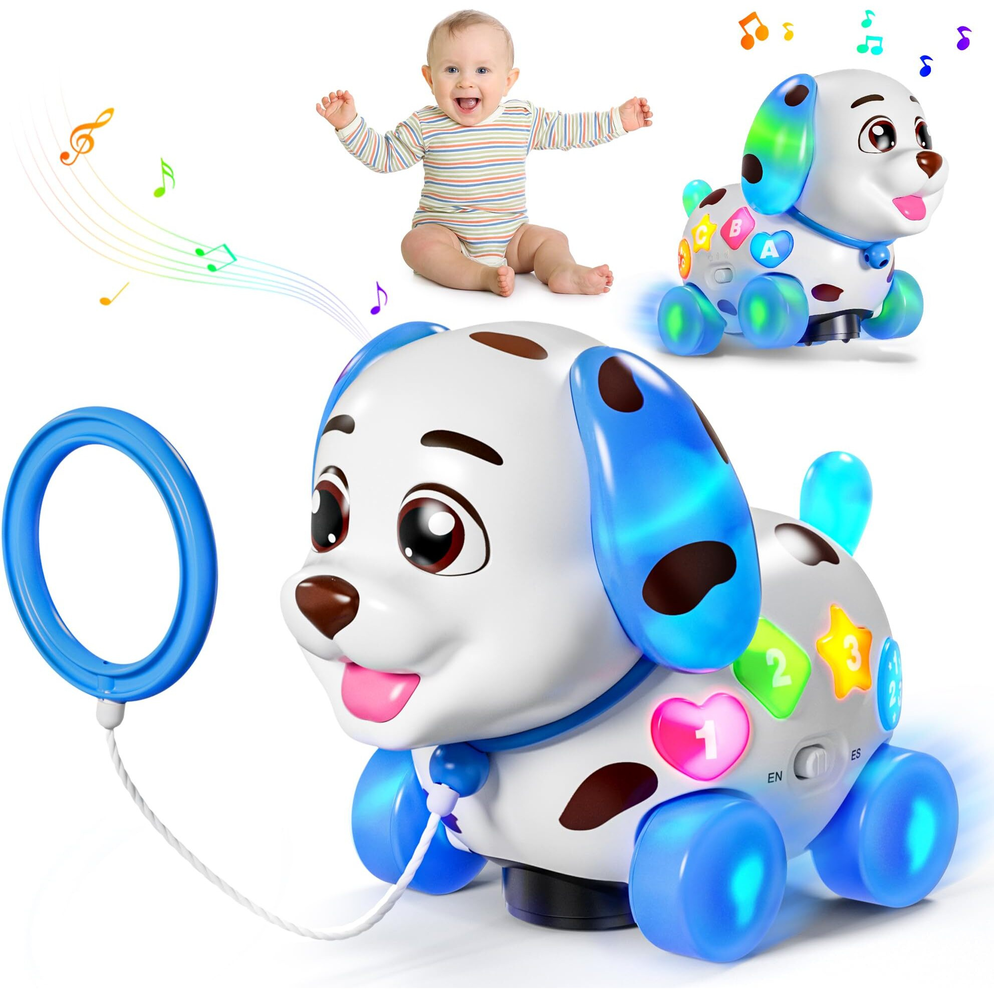 Musical Toy For 1 Year Old Boy Girl  Baby Toys 6-12-18 Months  Puppy Toddler Learning Toy For 1 Year Old Girl Gift  Bilingual Educational Toy With Music Light  1St Birthday Gift For Toddlers 1-2