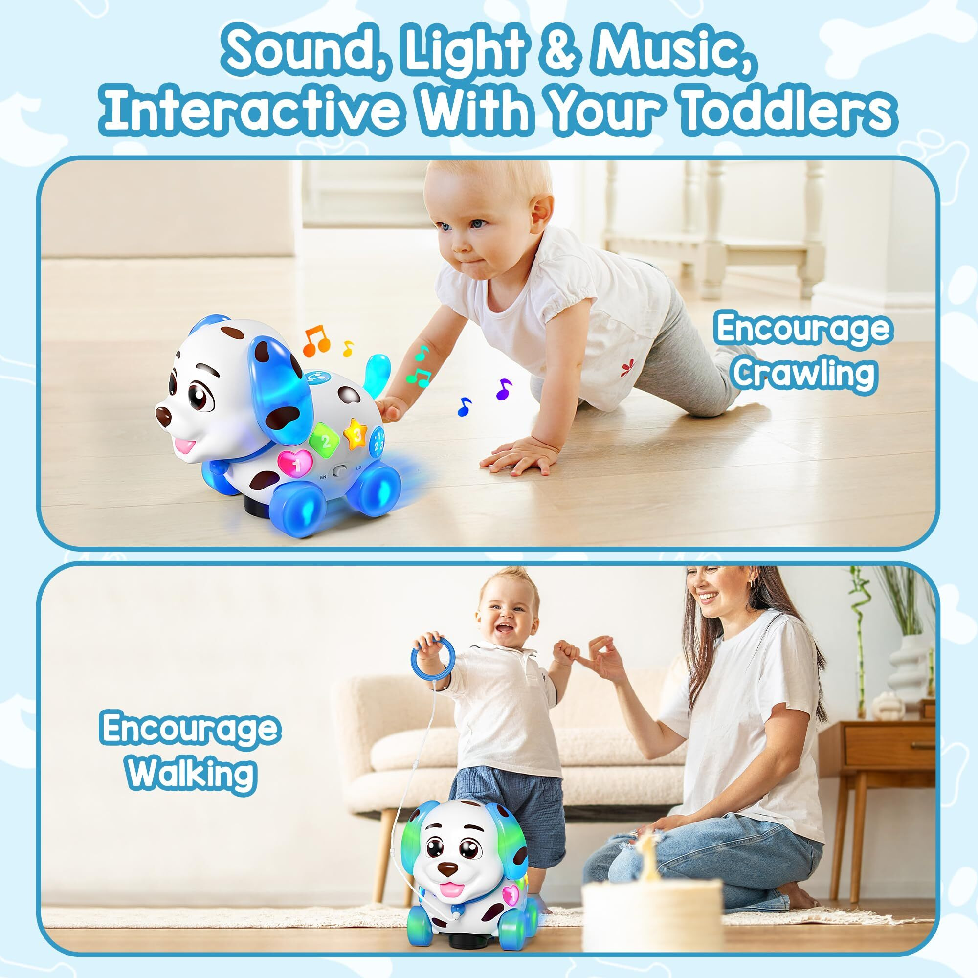Musical Toy For 1 Year Old Boy Girl  Baby Toys 6-12-18 Months  Puppy Toddler Learning Toy For 1 Year Old Girl Gift  Bilingual Educational Toy With Music Light  1St Birthday Gift For Toddlers 1-2