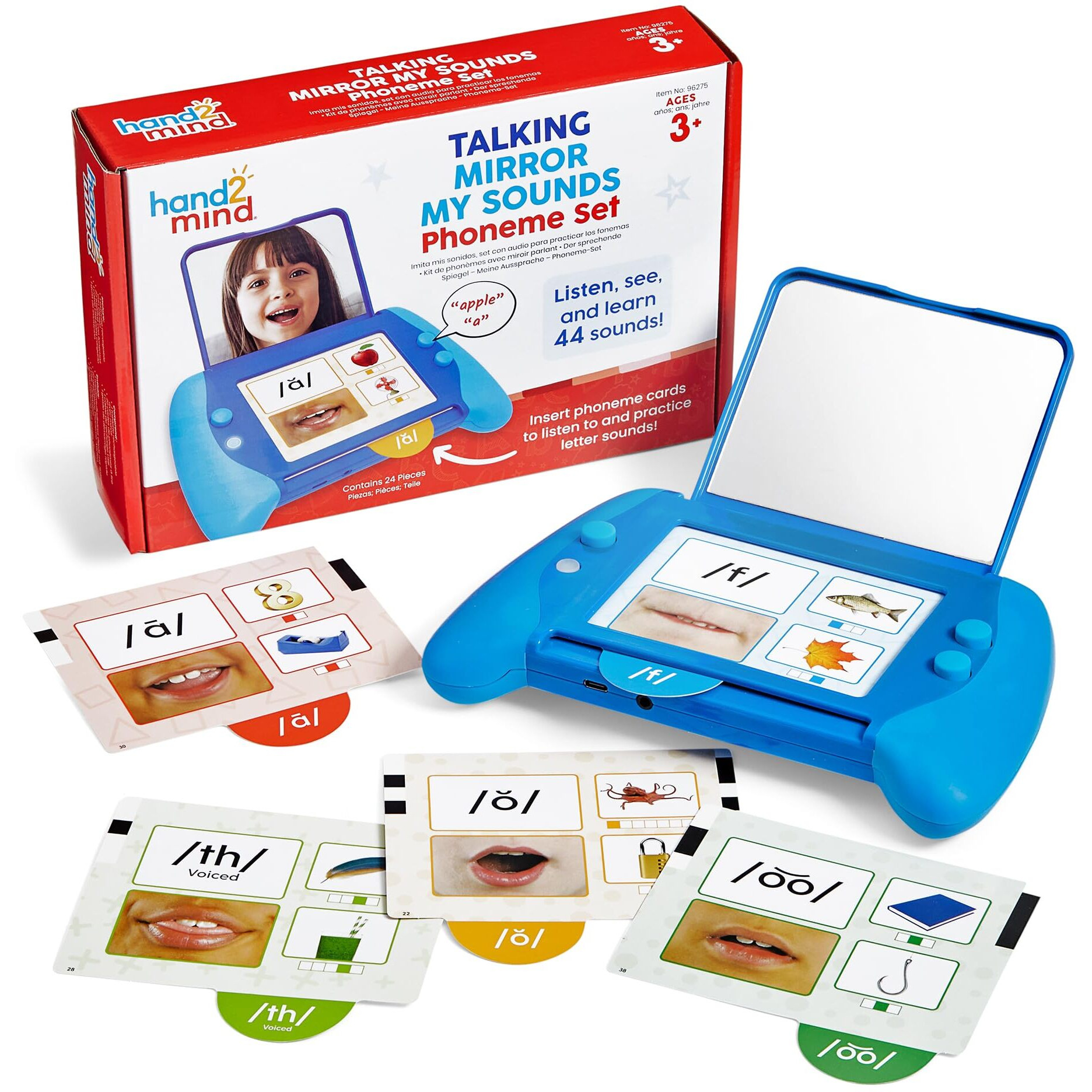 Hand2Mind Talking Mirror My Sounds Phoneme Set  Phonemic Awareness  Speech Therapy Materials  Phonics Manipulatives  Toddler Talking Flash Cards  Letter Sounds  Preschool Learning Activities