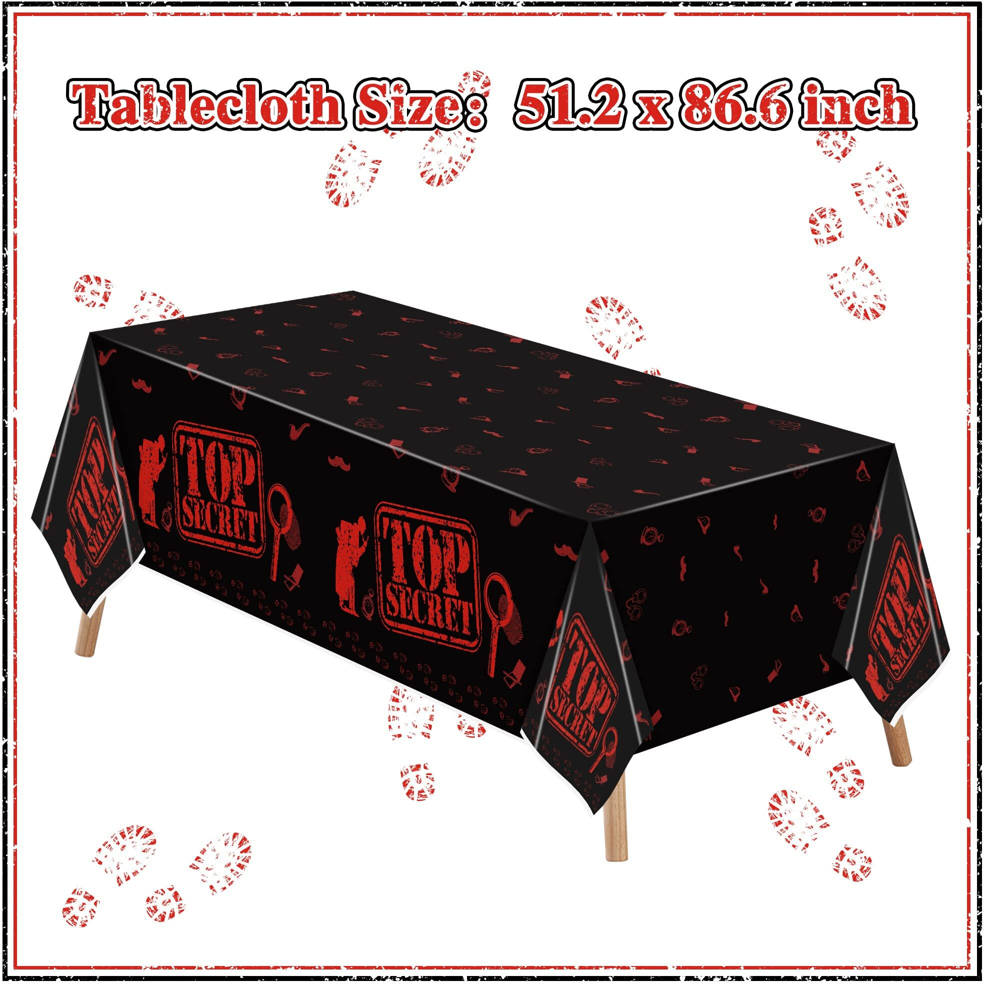K1Tpde 3Pcs Spy Party Tablecloths For Kids Birthday Secret Agent Theme Table Covers Spy Plastic Table Cloth Secret Themed Party Decorations For Boys