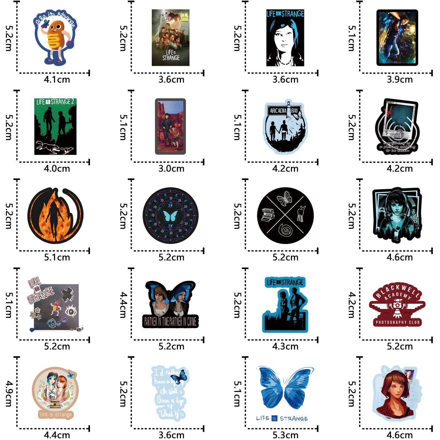 65Pcs Life Is Strange Stickers