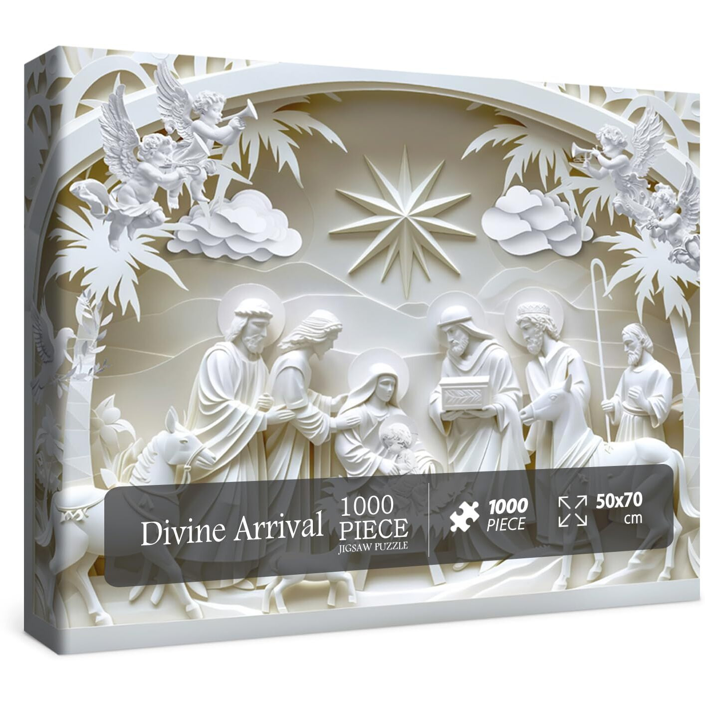 3D Nativity Scene Sculpture Puzzles For Adults 1000 Pieces  Christian Jesus Religious Bible Jigsaw Puzzles  Faith Catholic Cross Puzzle