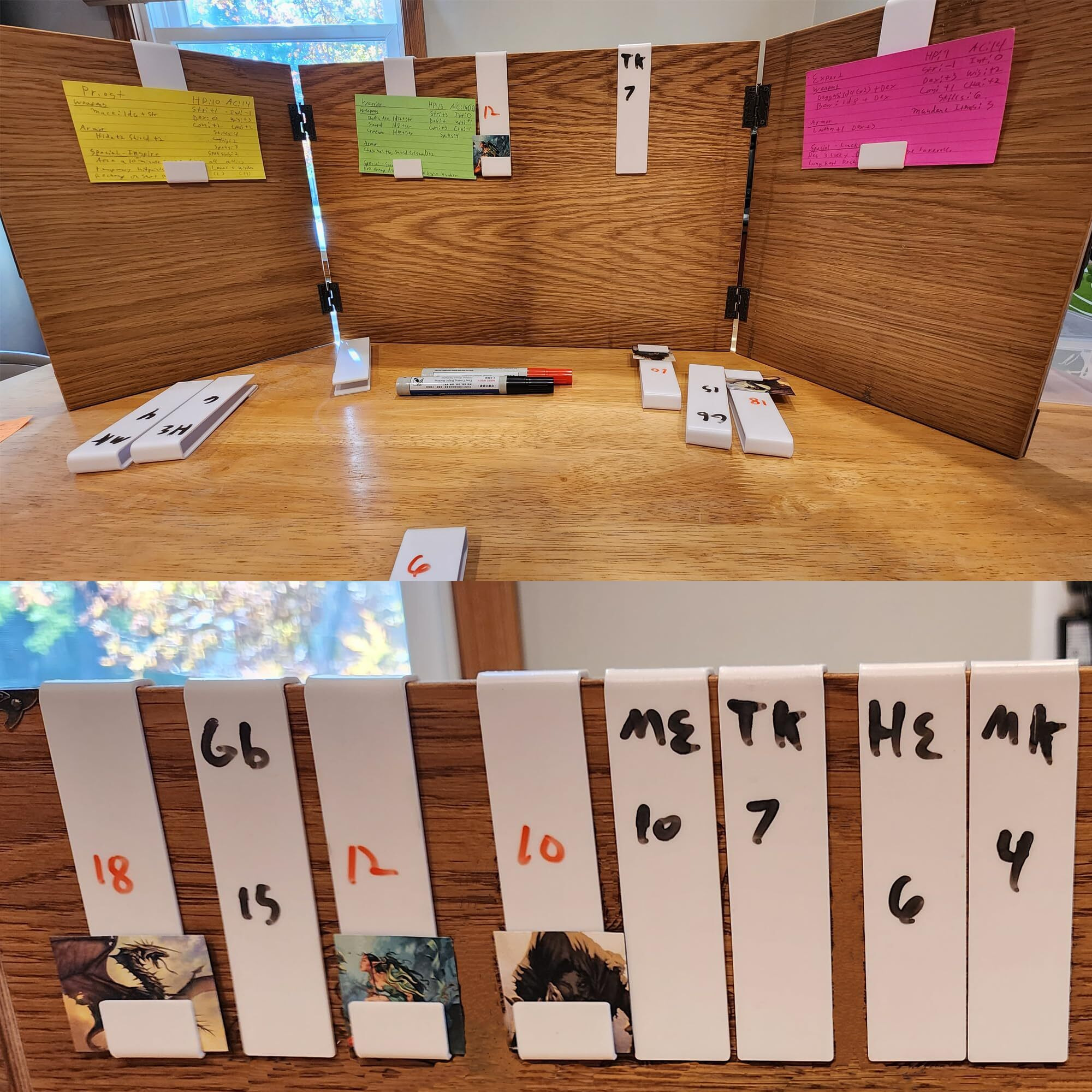 White Acrylic Erasable Screen Top Initiative Trackers 12Pcs For Dnd  Other Tabletop Rpg Game Accessories