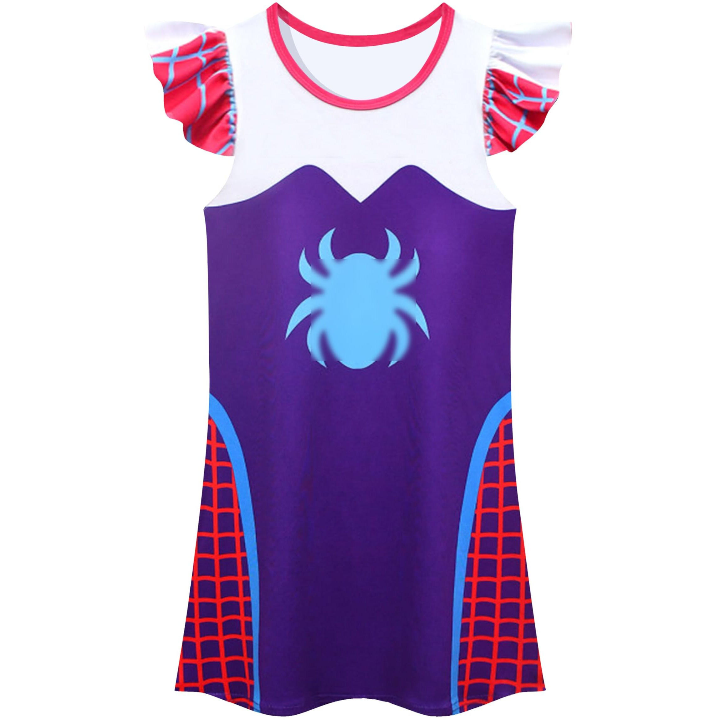 Lansidun Kids Girls Casual Dresses Fantasty Dress Ruffle Sleeve Playwear Graphic Outfits Clothes Daily Wear