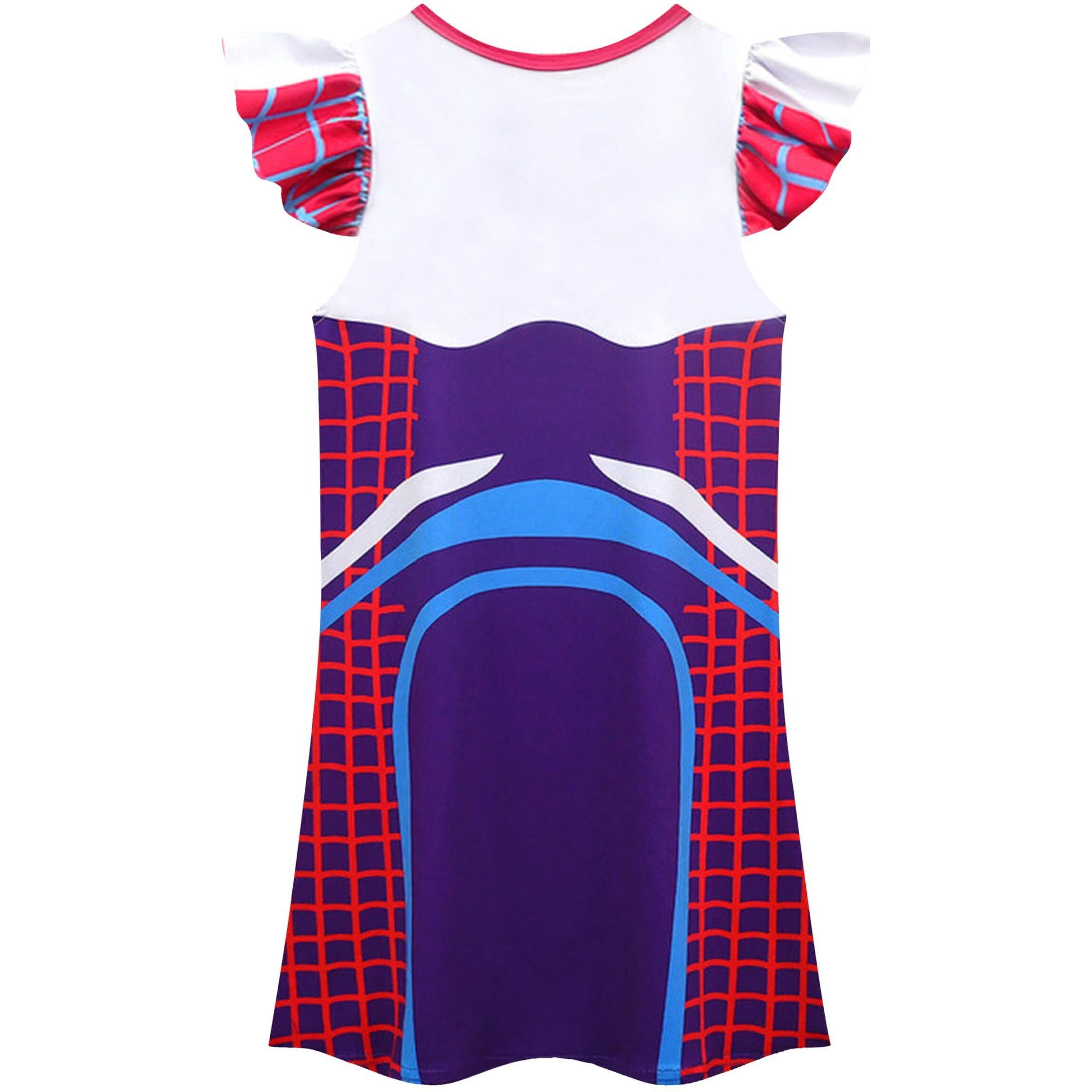 Lansidun Kids Girls Casual Dresses Fantasty Dress Ruffle Sleeve Playwear Graphic Outfits Clothes Daily Wear