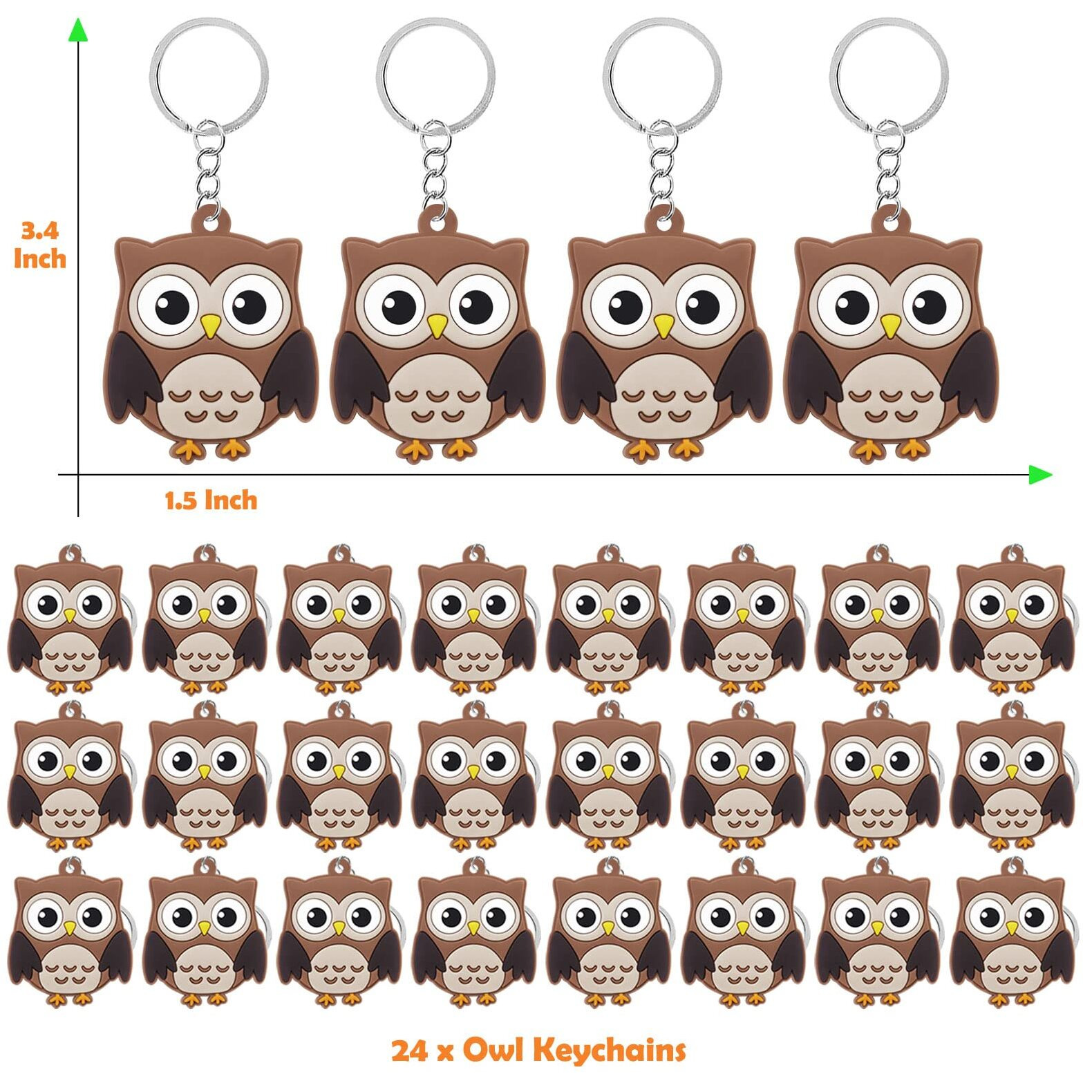 Cicibear 24 Pack Owl Keychains Party Decoration For Guests  Forest Themed Party  Owl Party Jungle Safari Wild Woodland Baby Shower  School Party  Kids Birthday