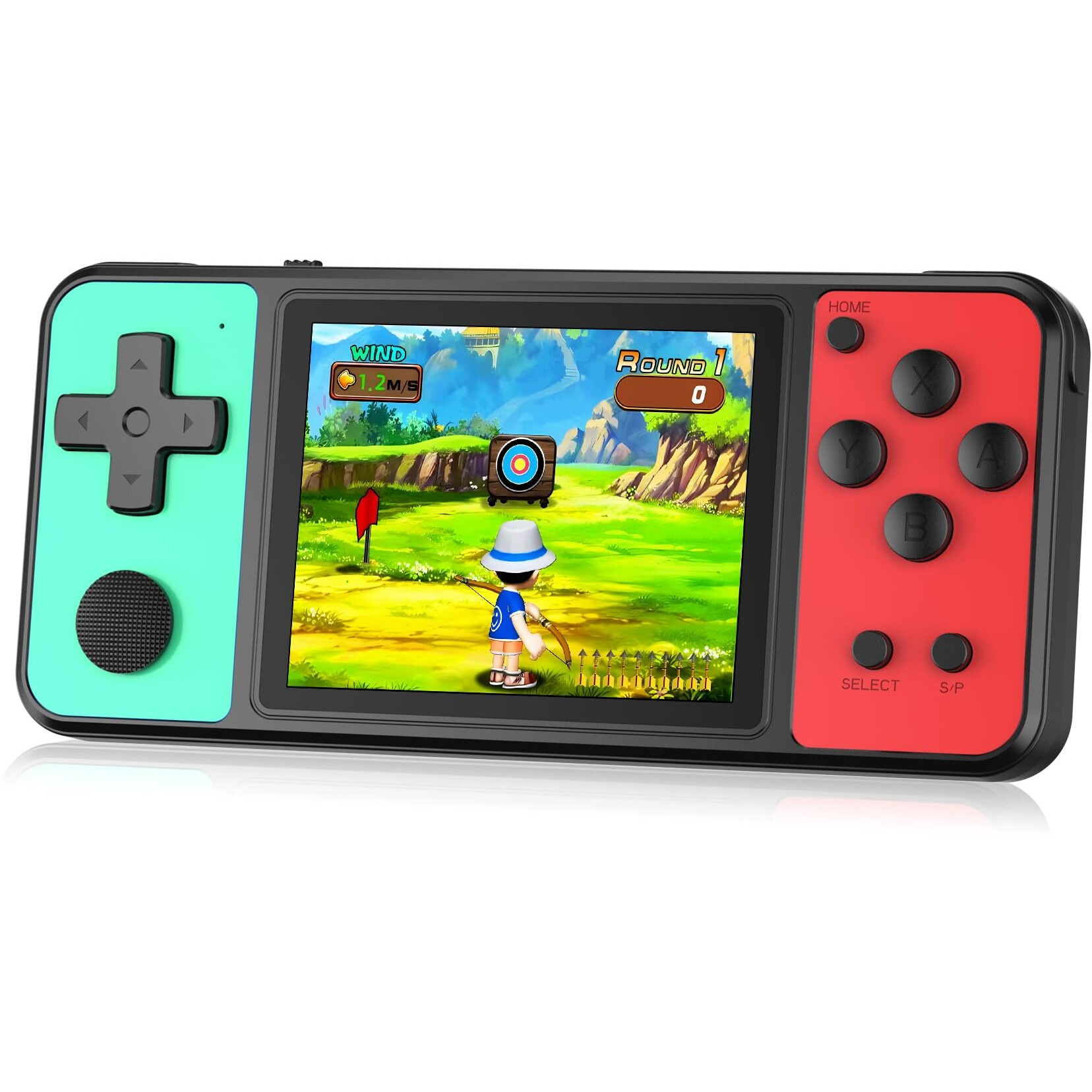 Kavoyi 32 Bit Handheld Games For Kids Built-In 139 Video Games 3.0"" Ips Screen Rechargeable Portable Arcade Gaming Player Electronic Toys For Boys Girls Birthday Xmas Gift Green-Red