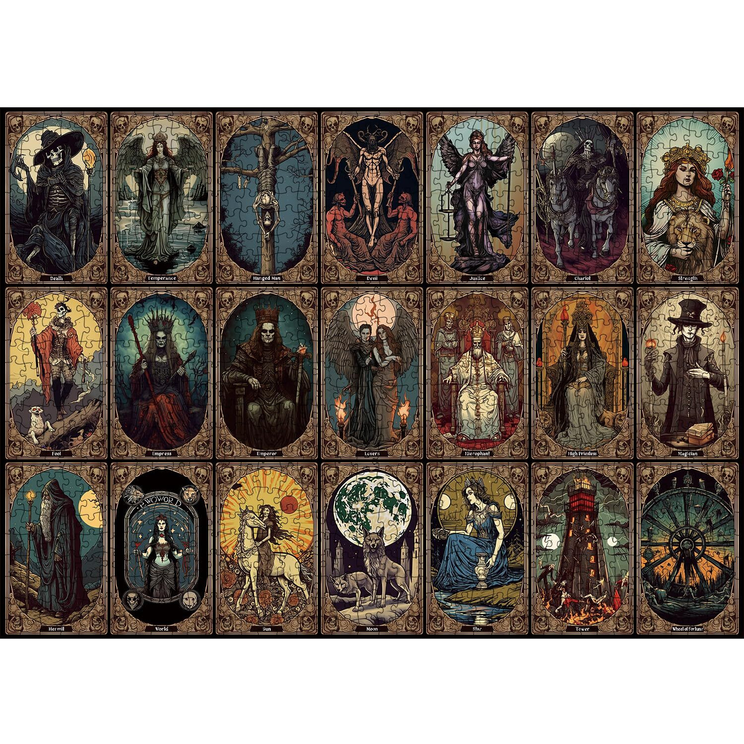 Horror Tarot Cards Puzzles For Adults 1000 Pieces And Up  Pickforu Halloween Puzzle As Horror Present  Scary Skull Puzzle As Home Decor