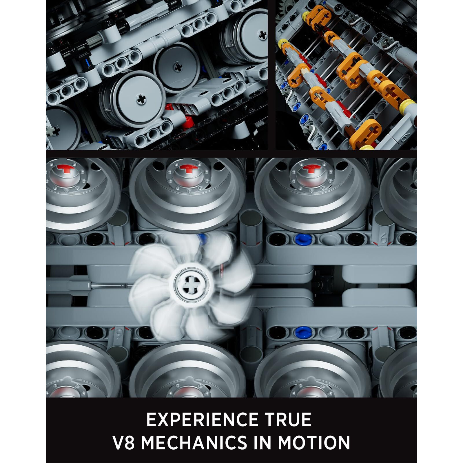 Nifeliz V8 Engine Building Set  Exclusive Advanced Collector's Engine Model  Physical Science Experiment Toy For Adults  Home Or Office DCor (2725 Pcs  Nf10287)