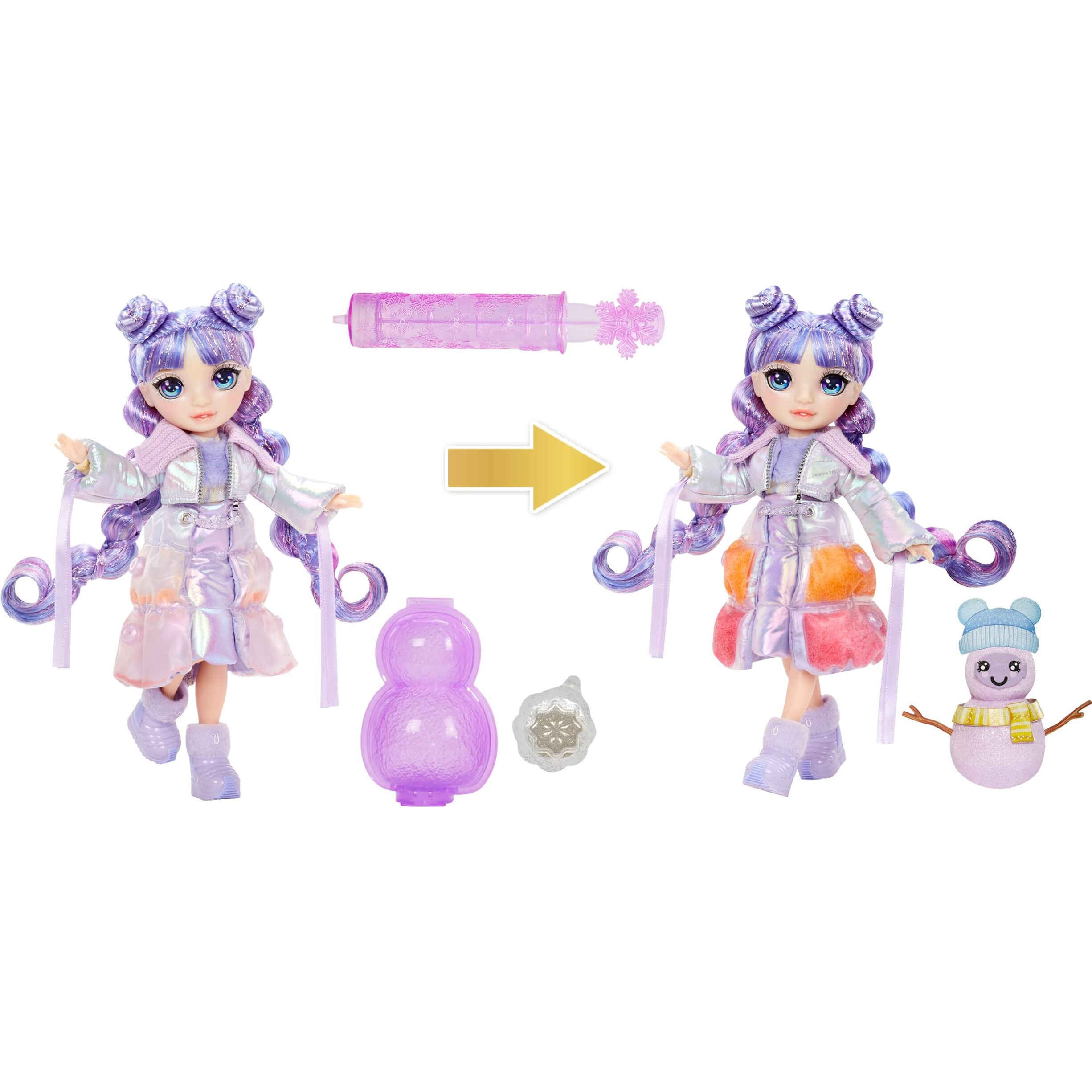 Rainbow High Winter Wonderland Violet - Purple 11  Fashion Doll With Magic Snow Hidden In Fashion That Puffs Up With Water  And Snowman Kit  Great Gift For Kids 4-12 Years Old