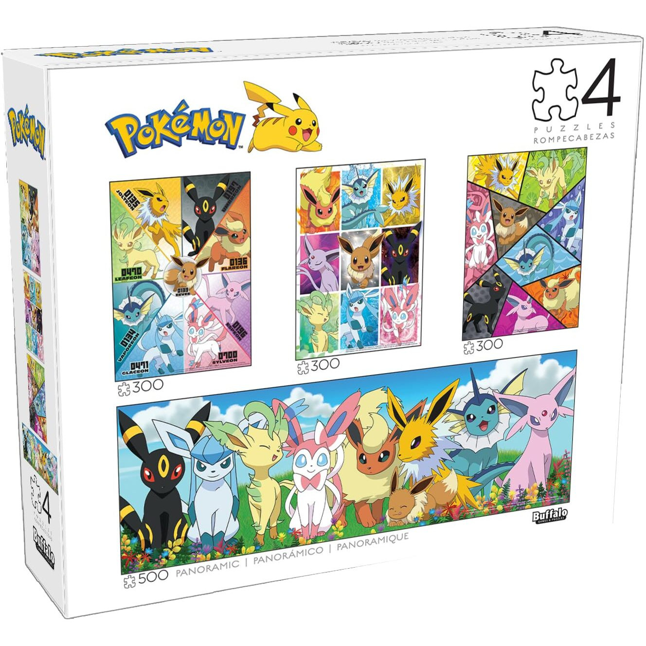 Buffalo Games - Pokemon - 4 X 1 Multipack - Eevee Montage - Multi Piece Jigsaw Puzzle For Adults -Challenging Puzzle Perfect For Game Nights - Finished Size Varies