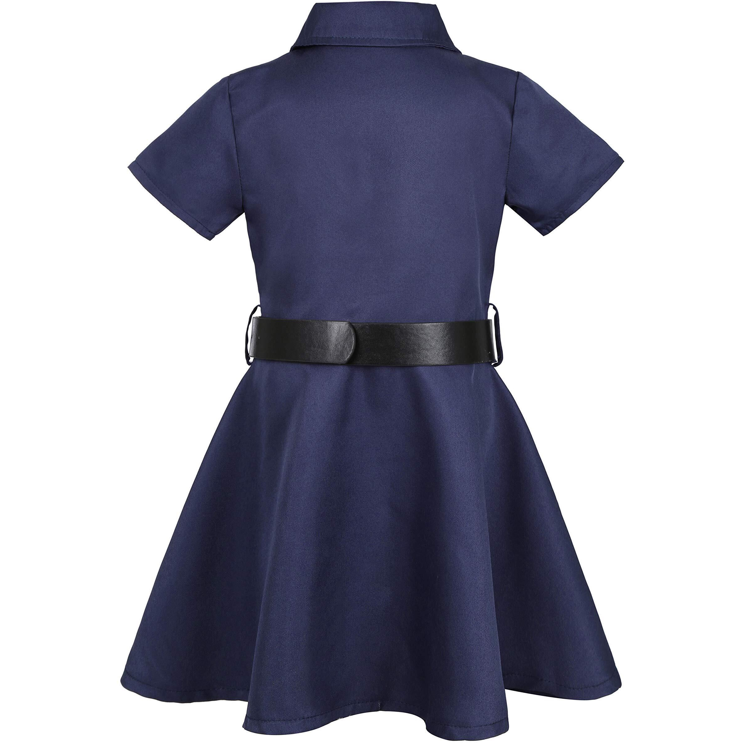 Gortykor Girls Police Officer Costume Cop Outfit For Girls Cop Halloween Dress Up (9-10 Years)