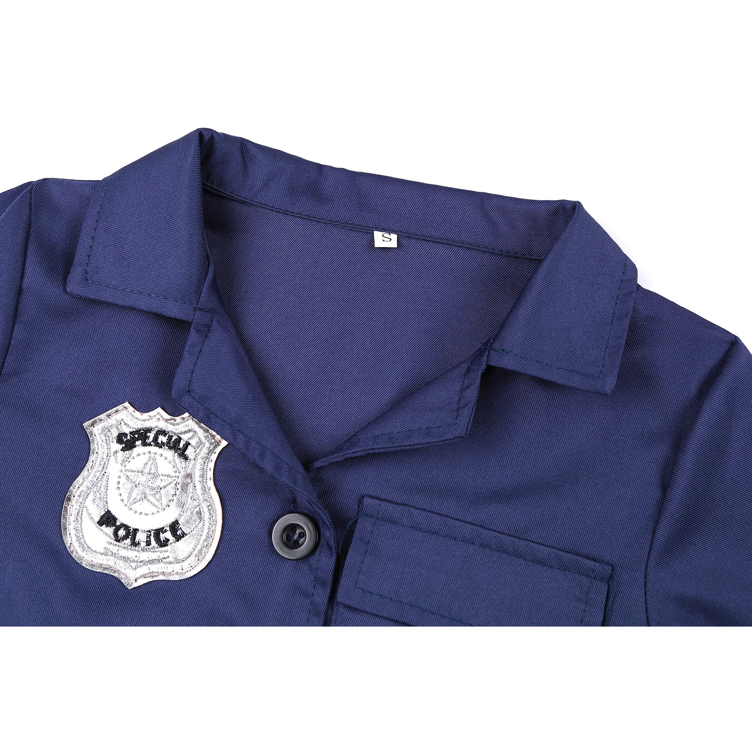 Gortykor Girls Police Officer Costume Cop Outfit For Girls Cop Halloween Dress Up (9-10 Years)