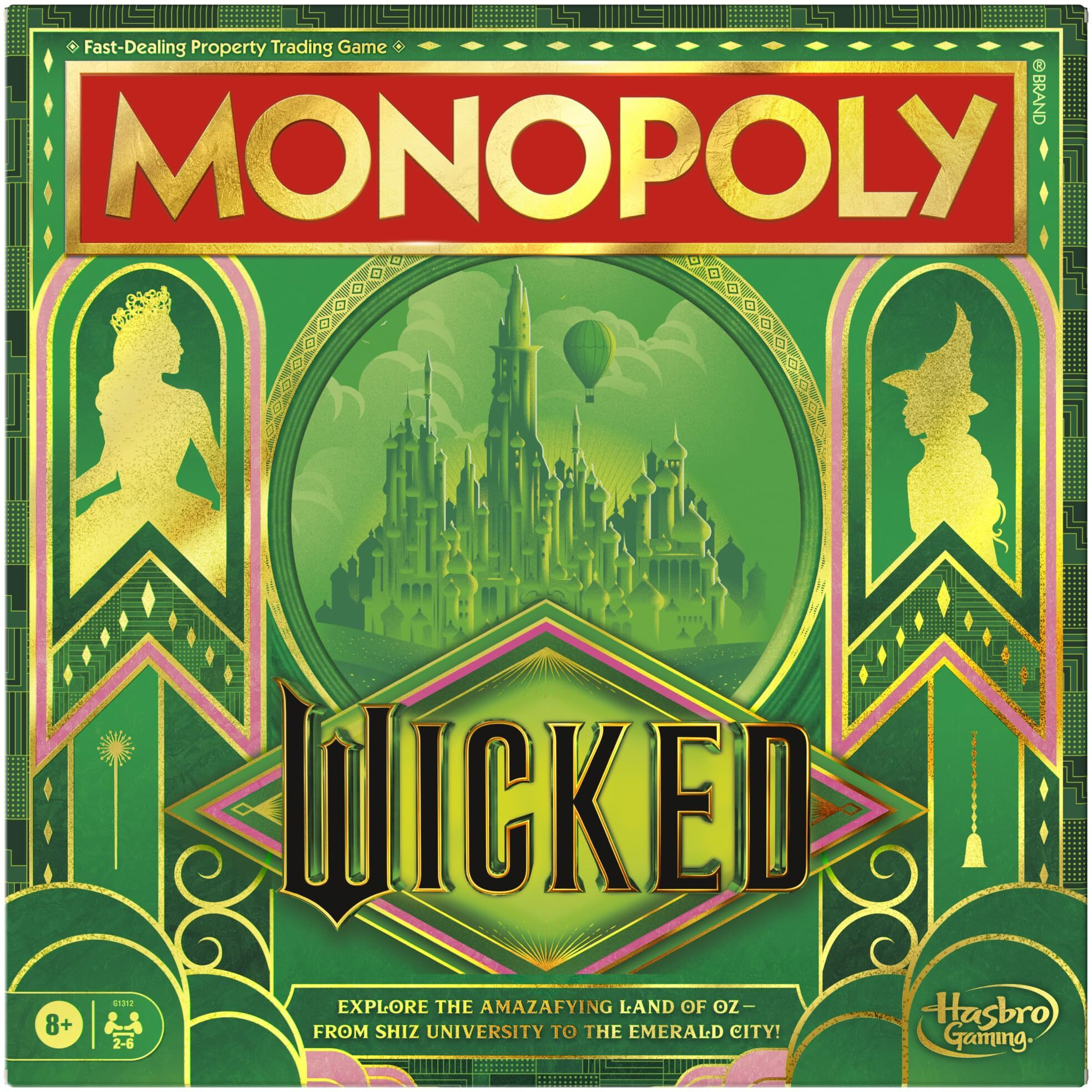 Monopoly Wicked Edition Board Game | Inspired By The Motion Picture | Ages 8+ | 2 To 6 Players | 30 Mins. | Family Games For Kids  Teens  And Adults