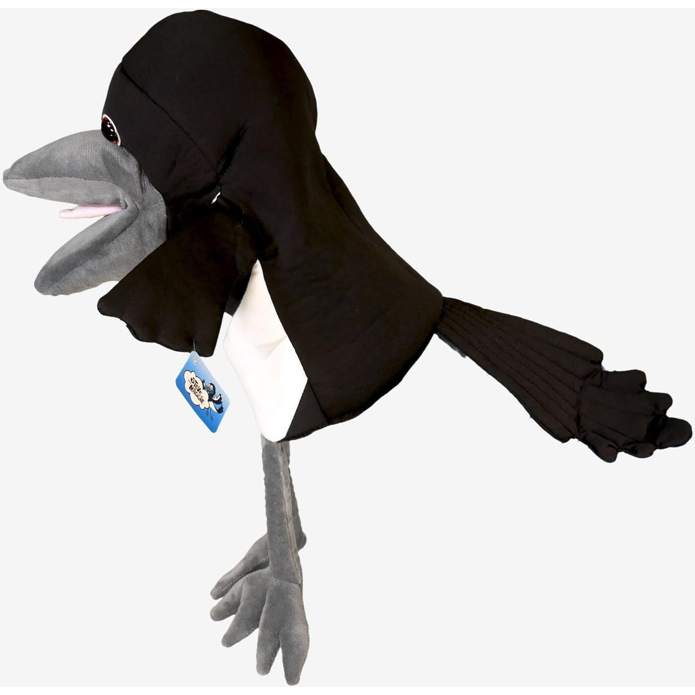 Steve And Maggie Plush Toy  Soft Magpie Plush Toy  Bird Hand Puppet  Bird Puppet  Educational Bird Toys  Sensory Toys  Animal Puppet For Kids (Big)