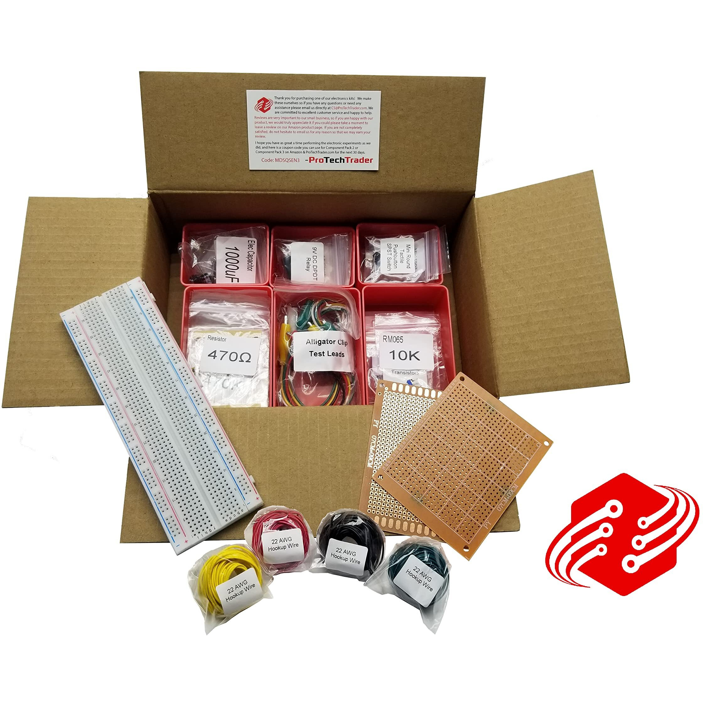 Make Electronics 3Rd Ed Kit 1 Economy - Beginner  Intermediate  & Advanced (Teen - Adult) Component Pack For The Experiments In Make Electronics 3Rd Ed By Charles Platt - Covers Sections 1-3