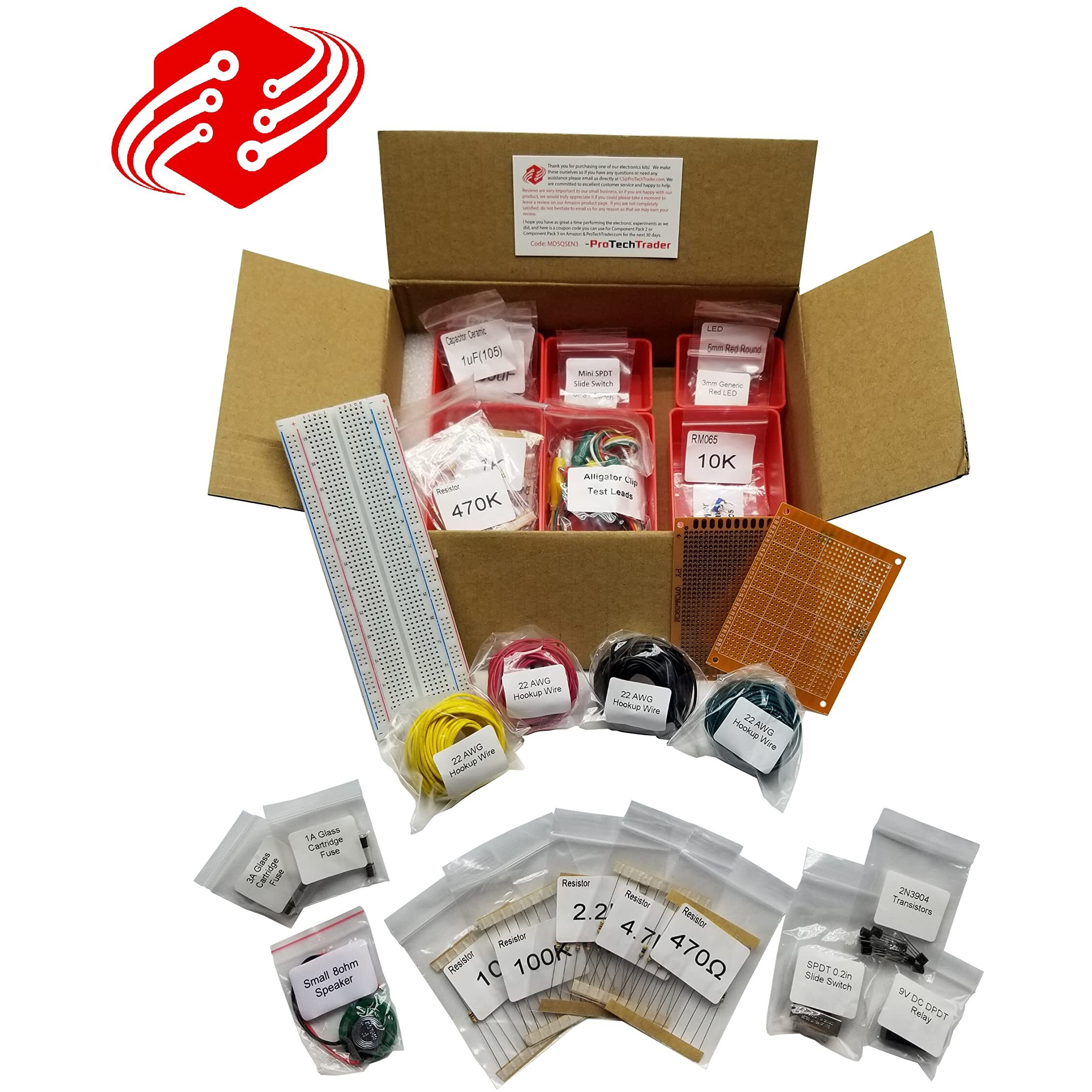 Make Electronics 3Rd Ed Kit 1 Economy - Beginner  Intermediate  & Advanced (Teen - Adult) Component Pack For The Experiments In Make Electronics 3Rd Ed By Charles Platt - Covers Sections 1-3