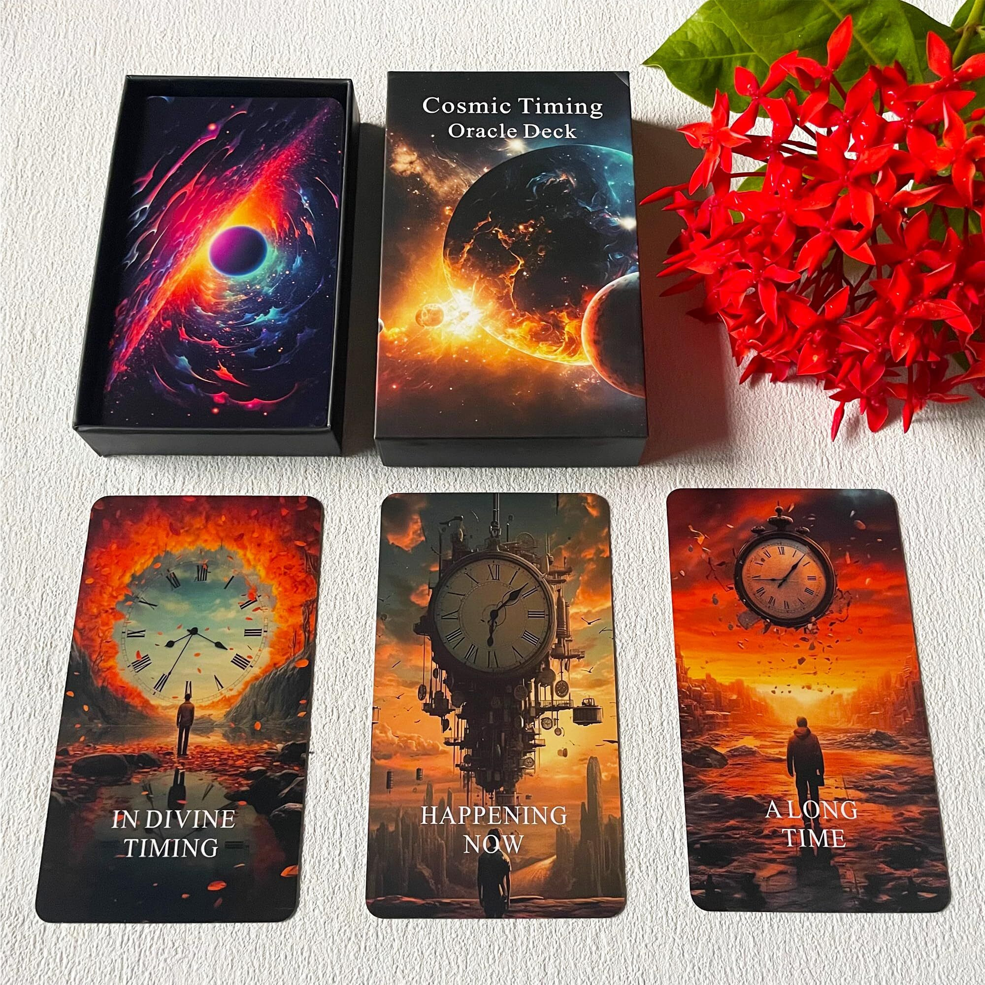 Jrskvaro Time Oracle Cards Deck  Cosmic Timing Oracle Cards  Oracle Cards For Beginners  Divine Timing Oracle Deck To Help You Predict Time Frames.