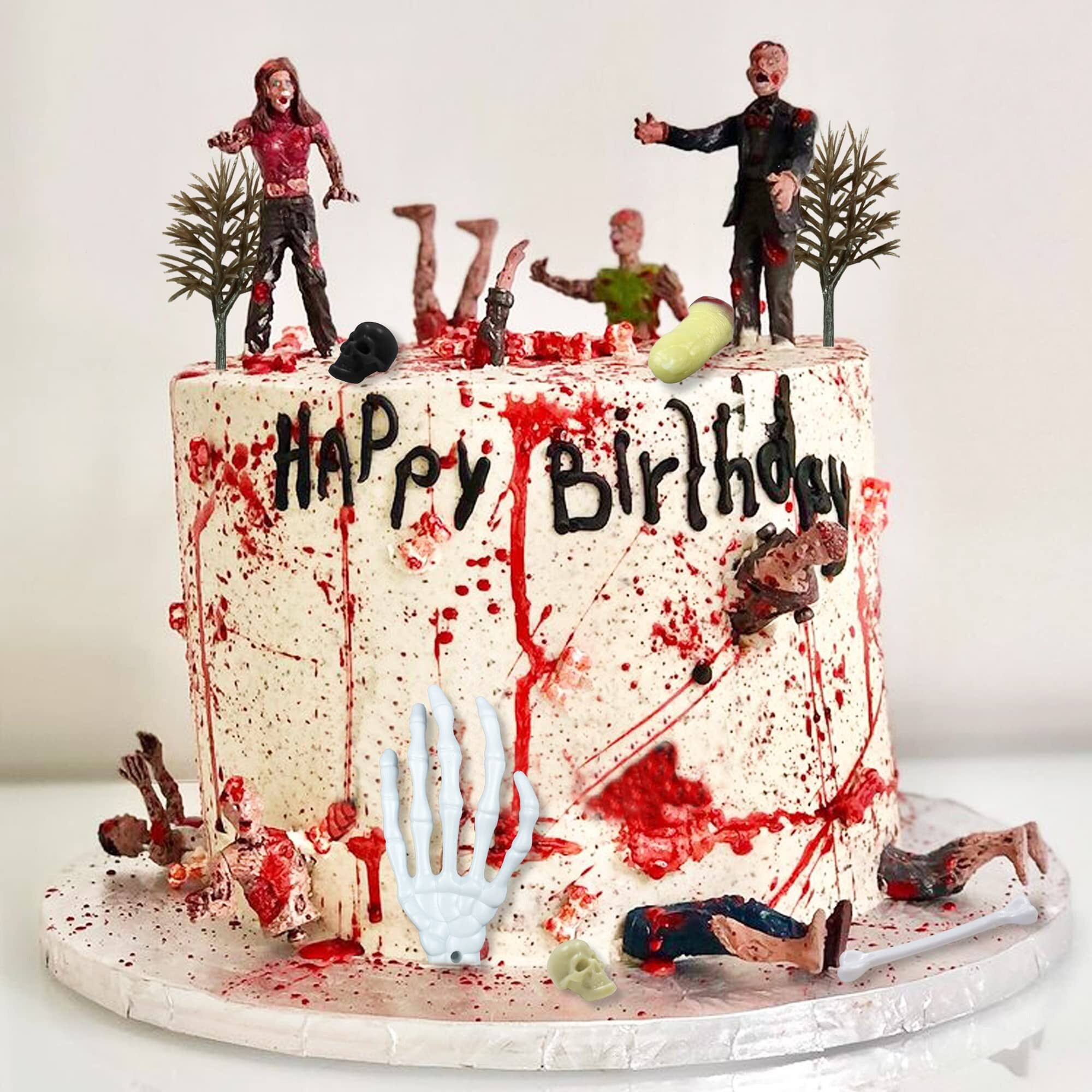 17 Pcs Zombie Cake Decoration Zombie Cake Toppers Zombie Figure Themed Party Decorations For Birthday Weeding Party Cake Decorations
