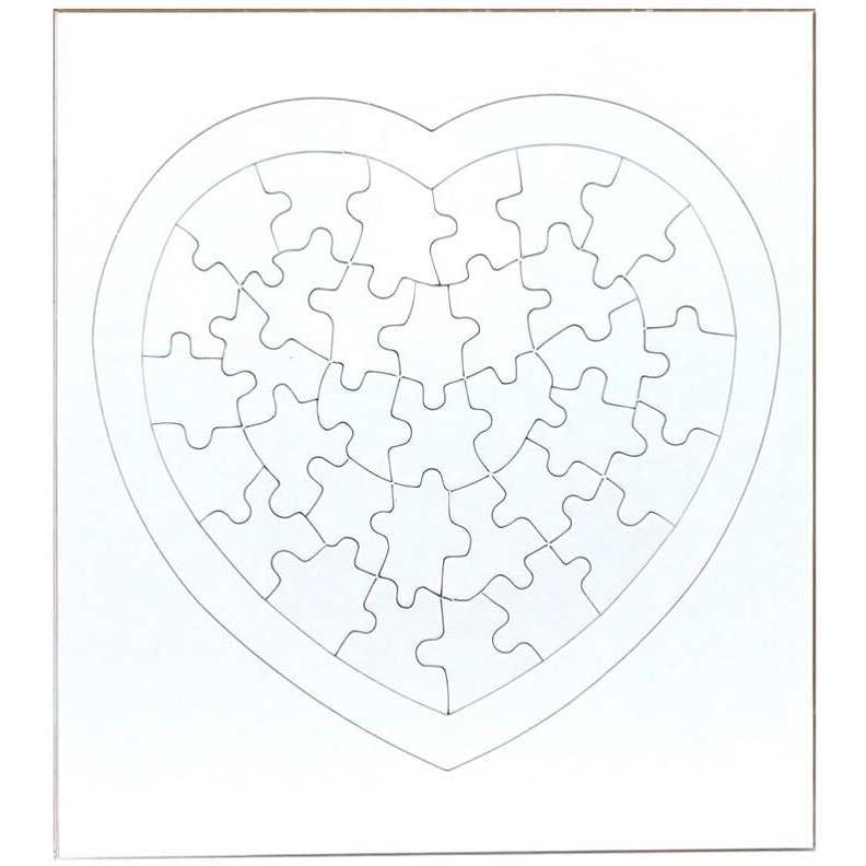 Hygloss Products 6 Blank Heart Puzzles - 8.5 X 9.5 Inches With Surrounding Frame - Ideal For Valentines Day Crafts - Write  Draw  And Decorate - 36 Pieces Each
