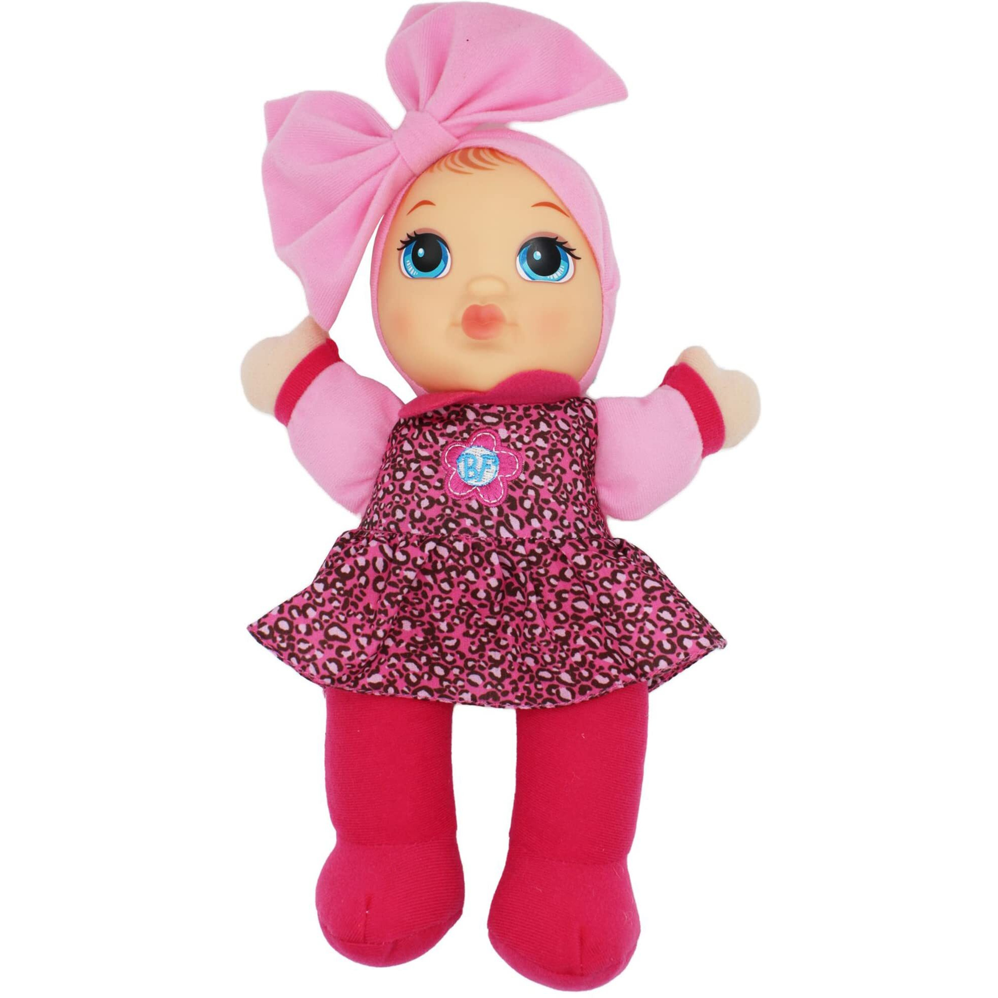Baby's First Soft & Cuddly Baby Kisses Doll - Dressed In Print Top And Leggings - Press Her Tummy For A Sweet Kisses Sounds And Says I Love You