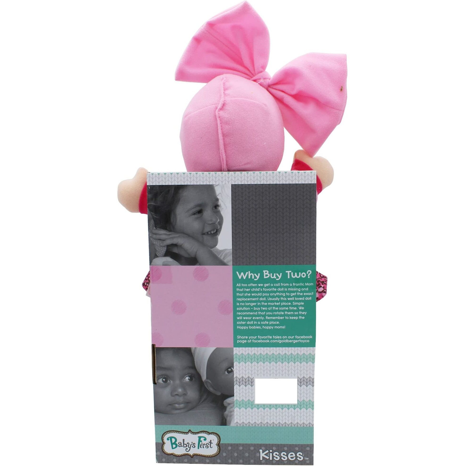 Baby's First Soft & Cuddly Baby Kisses Doll - Dressed In Print Top And Leggings - Press Her Tummy For A Sweet Kisses Sounds And Says I Love You