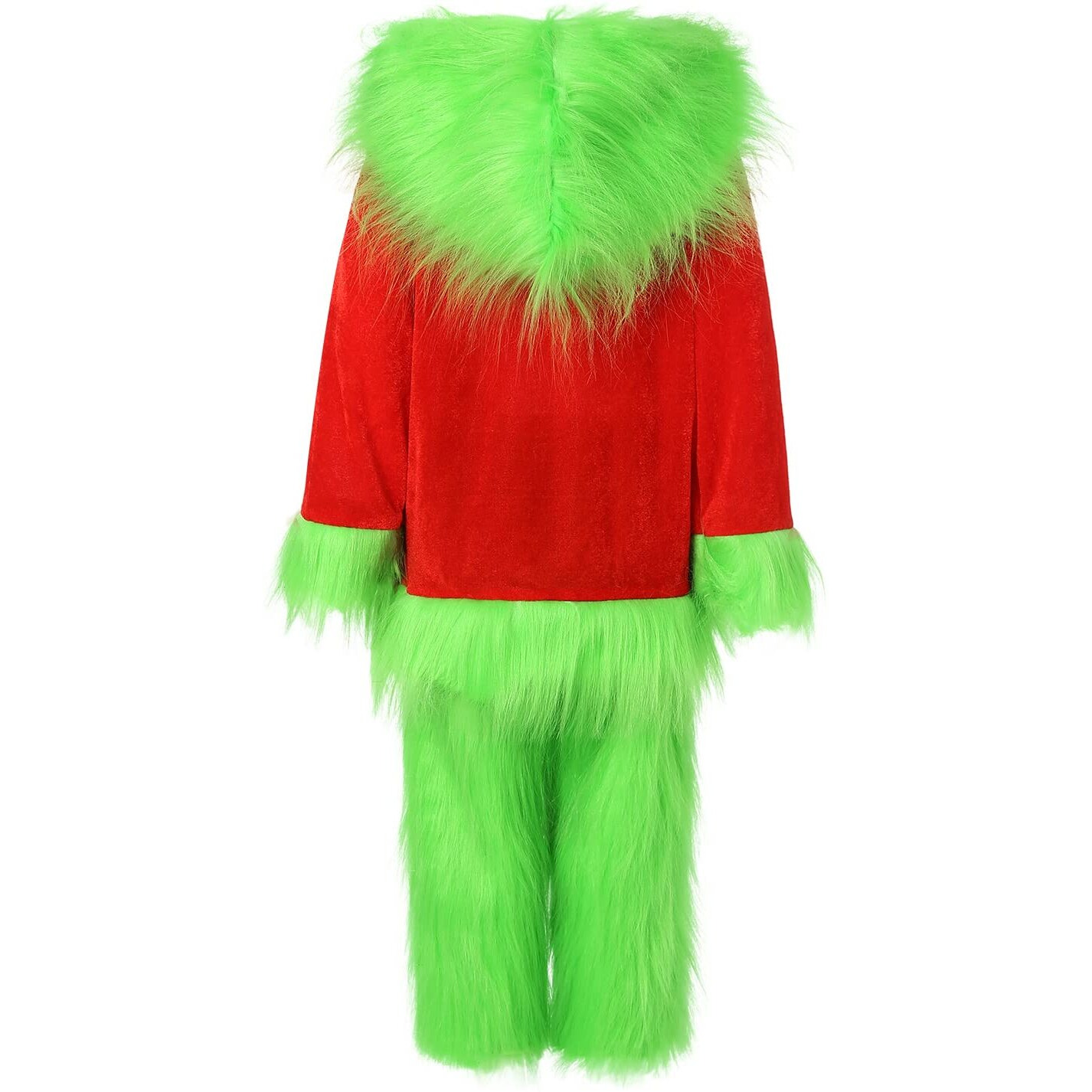 Feibel Kids Christmas Costumes Long Sleeve Hooded Top And Pants Sets Green Furry Monster Christmas Outfits (Green  4-5 Years)
