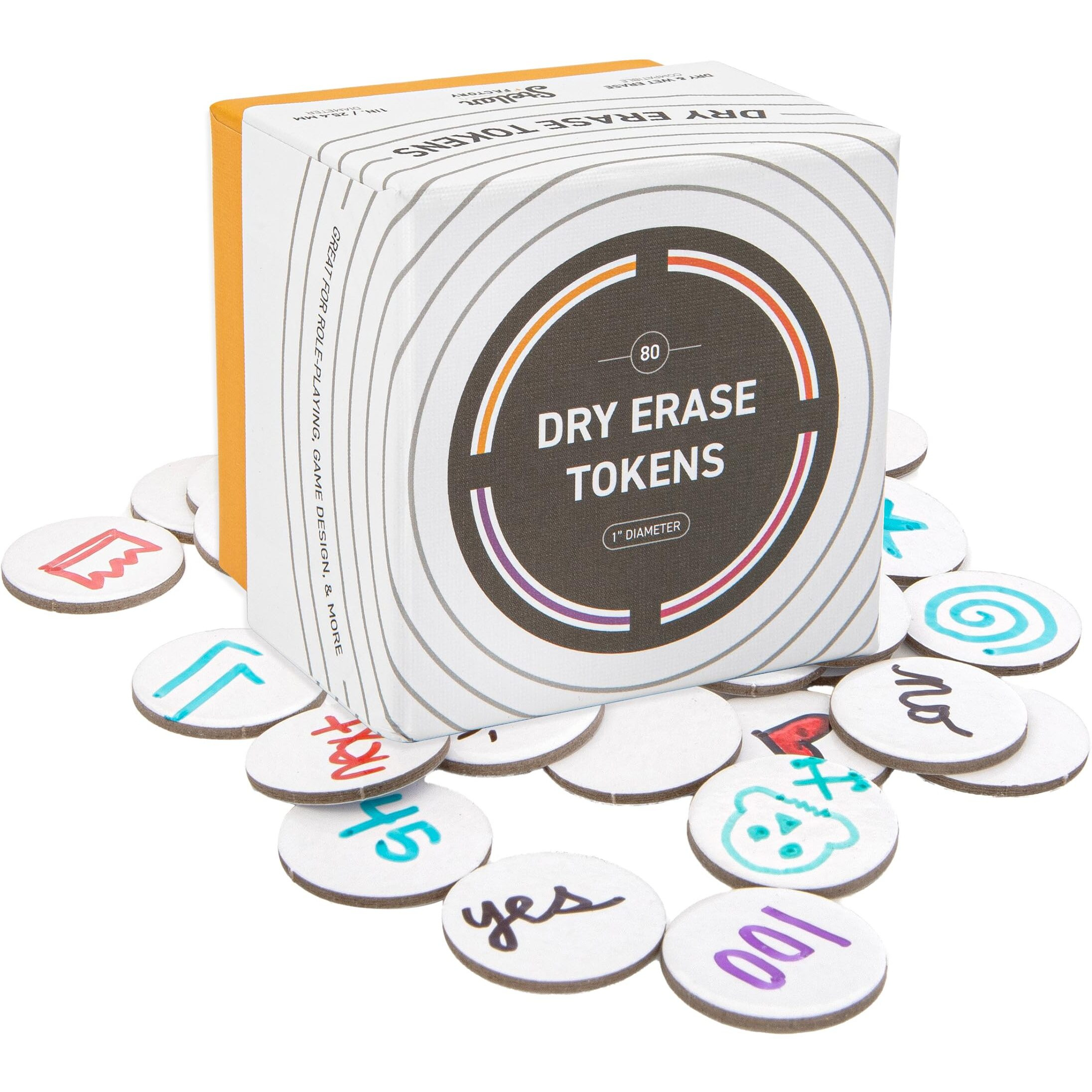 Stellar Factory Dry Erase Tokens Reusable For Diy  Game Design  And Rpgs (80 Pcs)