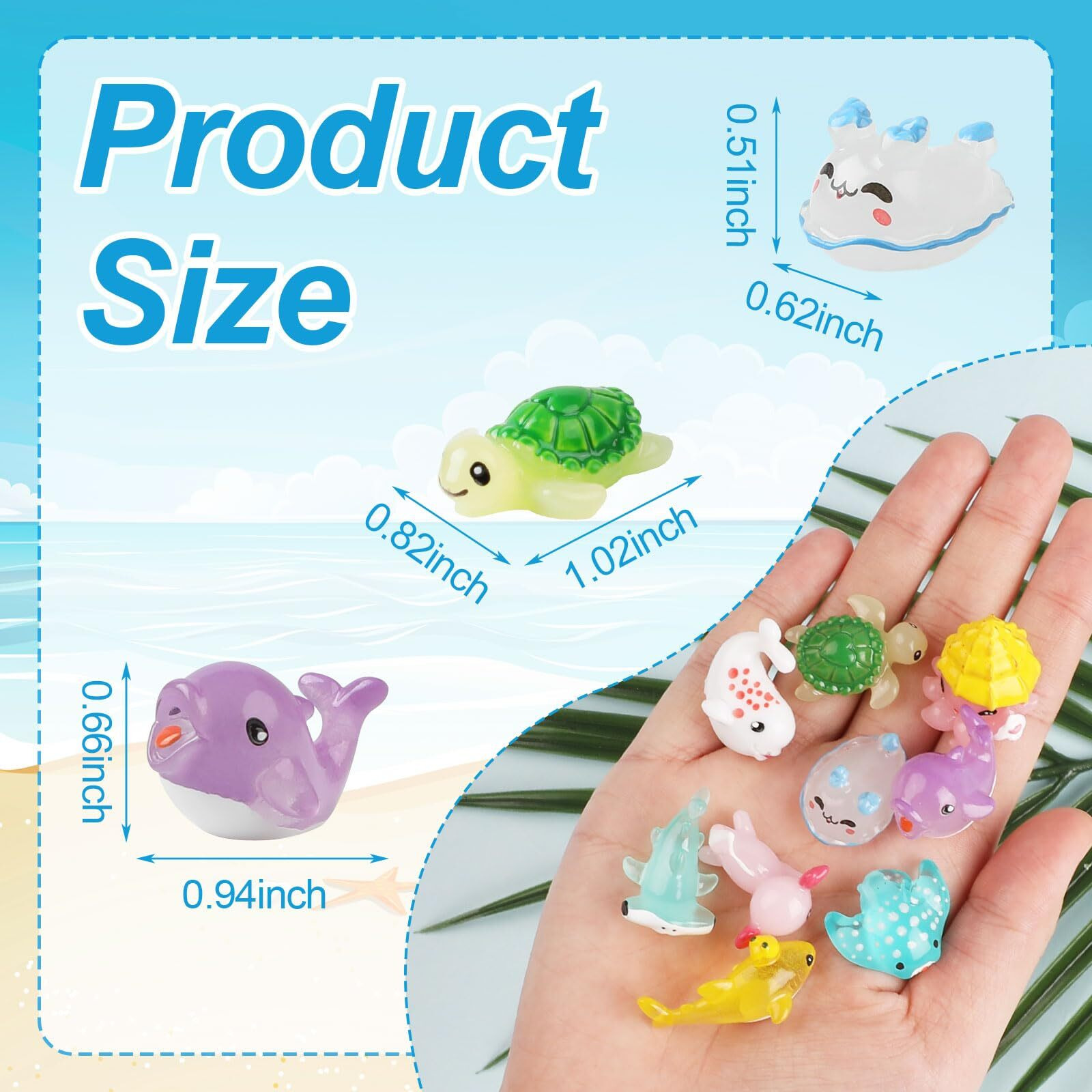 Foimas Mini Ocean Figurines 36Pcs Tiny Resin Trinkets For Kids Fish Tank Decorations Birthday Party Favor Garden Fairy Accessory